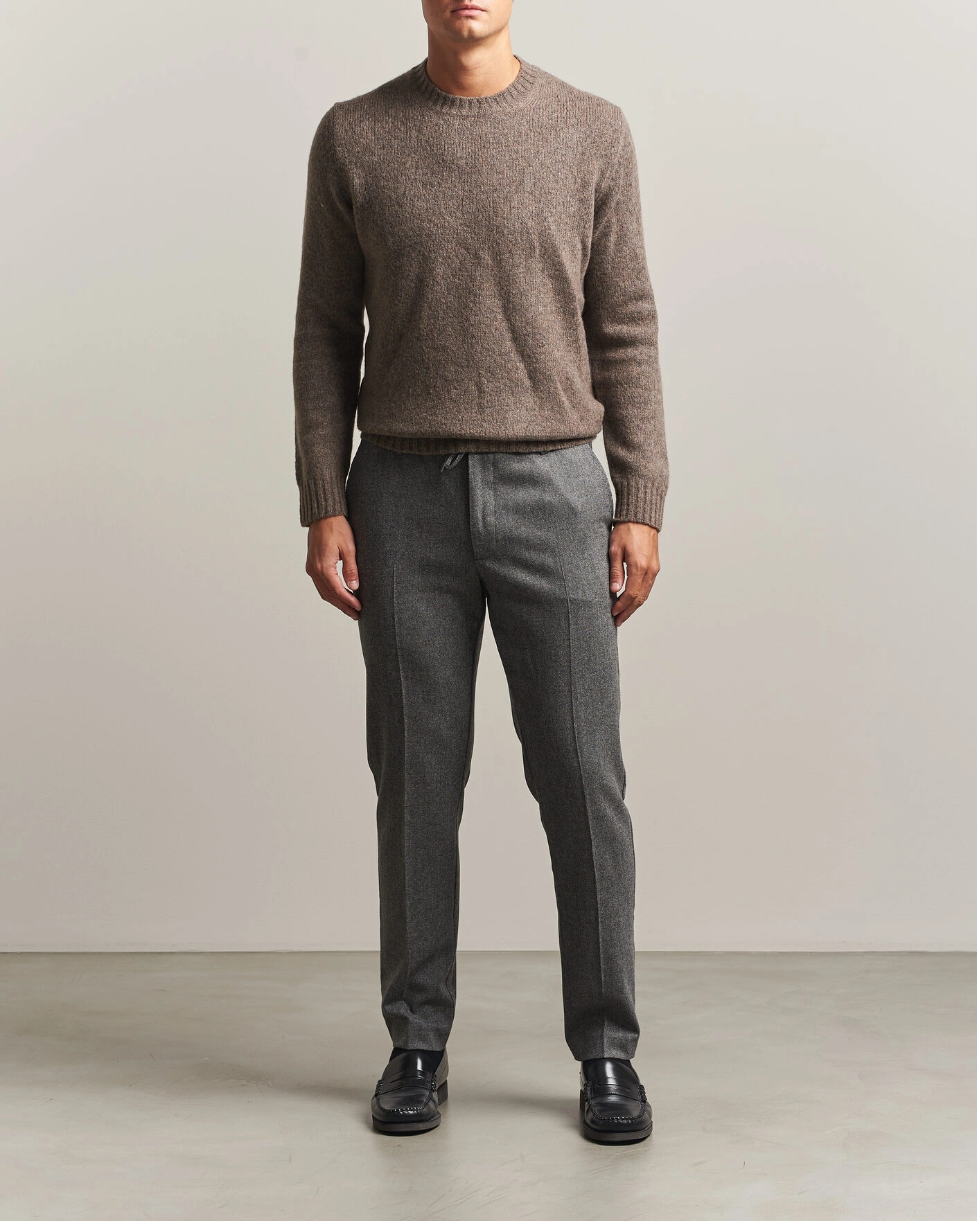 Herr | Byxor | BOSS BLACK | Kane Brushed Drawstring Trousers Medium Grey