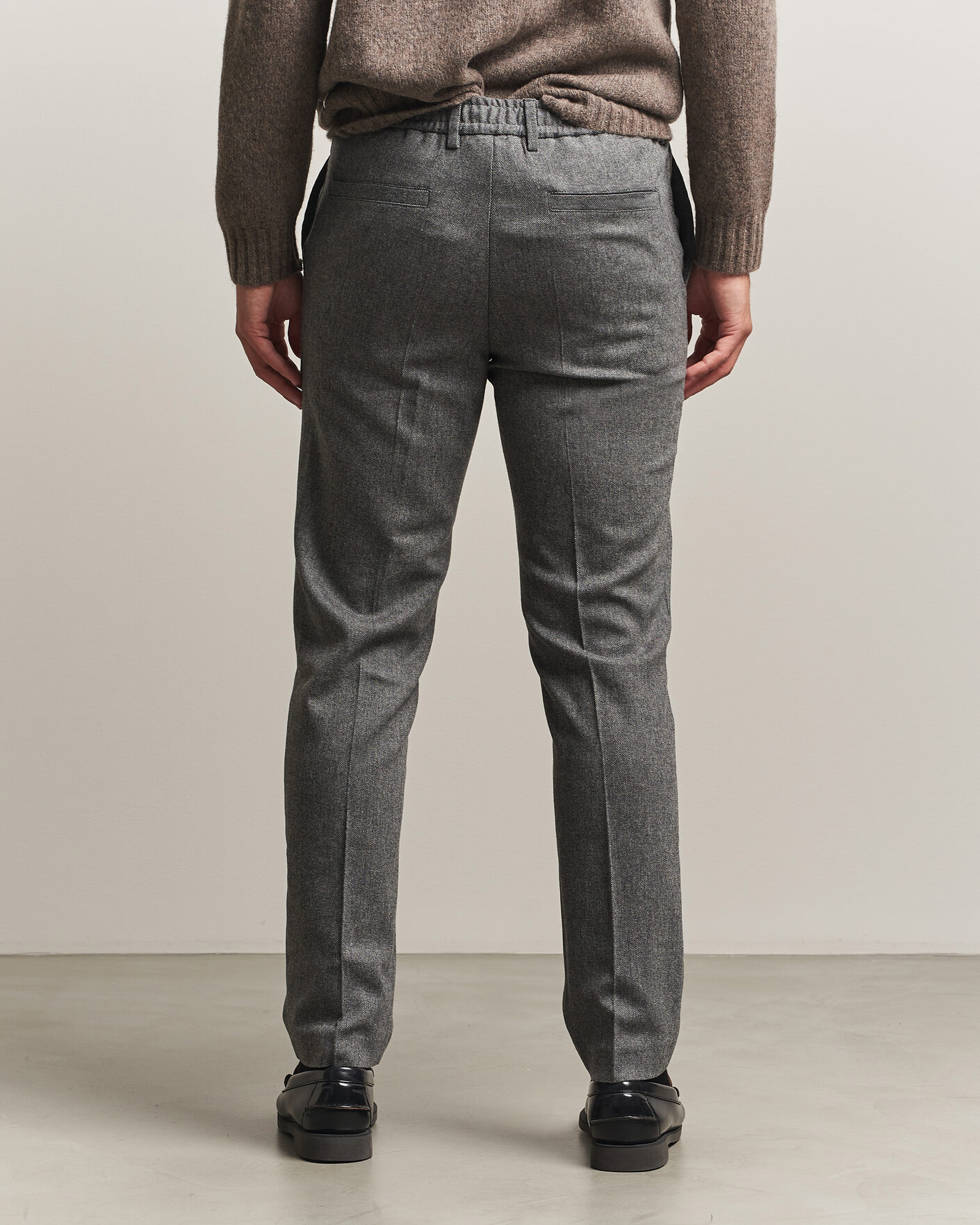 Herr | Byxor | BOSS BLACK | Kane Brushed Drawstring Trousers Medium Grey