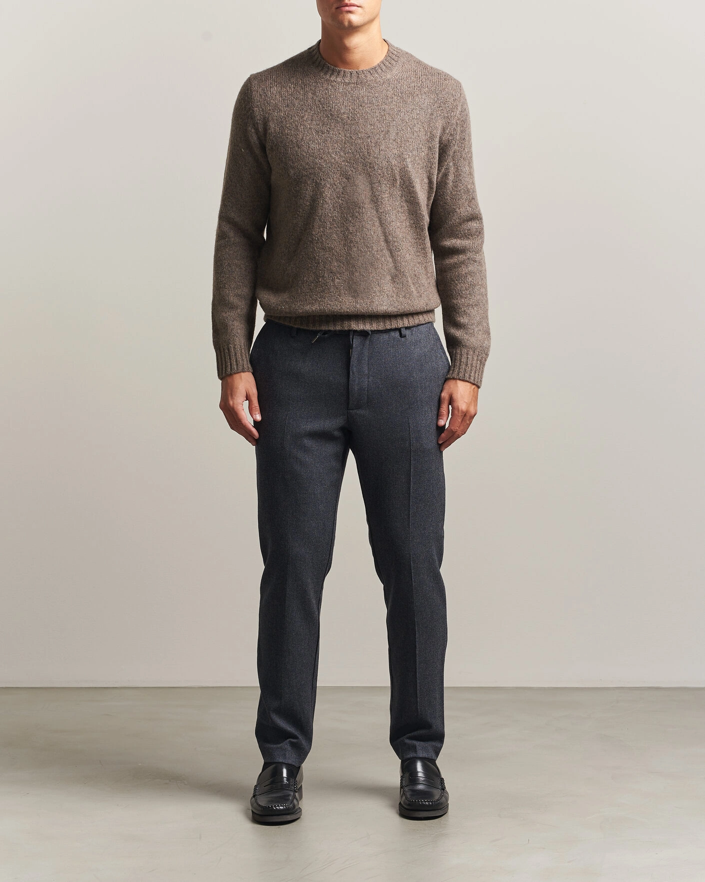Herr | Byxor | BOSS BLACK | Kane Brushed Drawstring Trousers Dark Blue