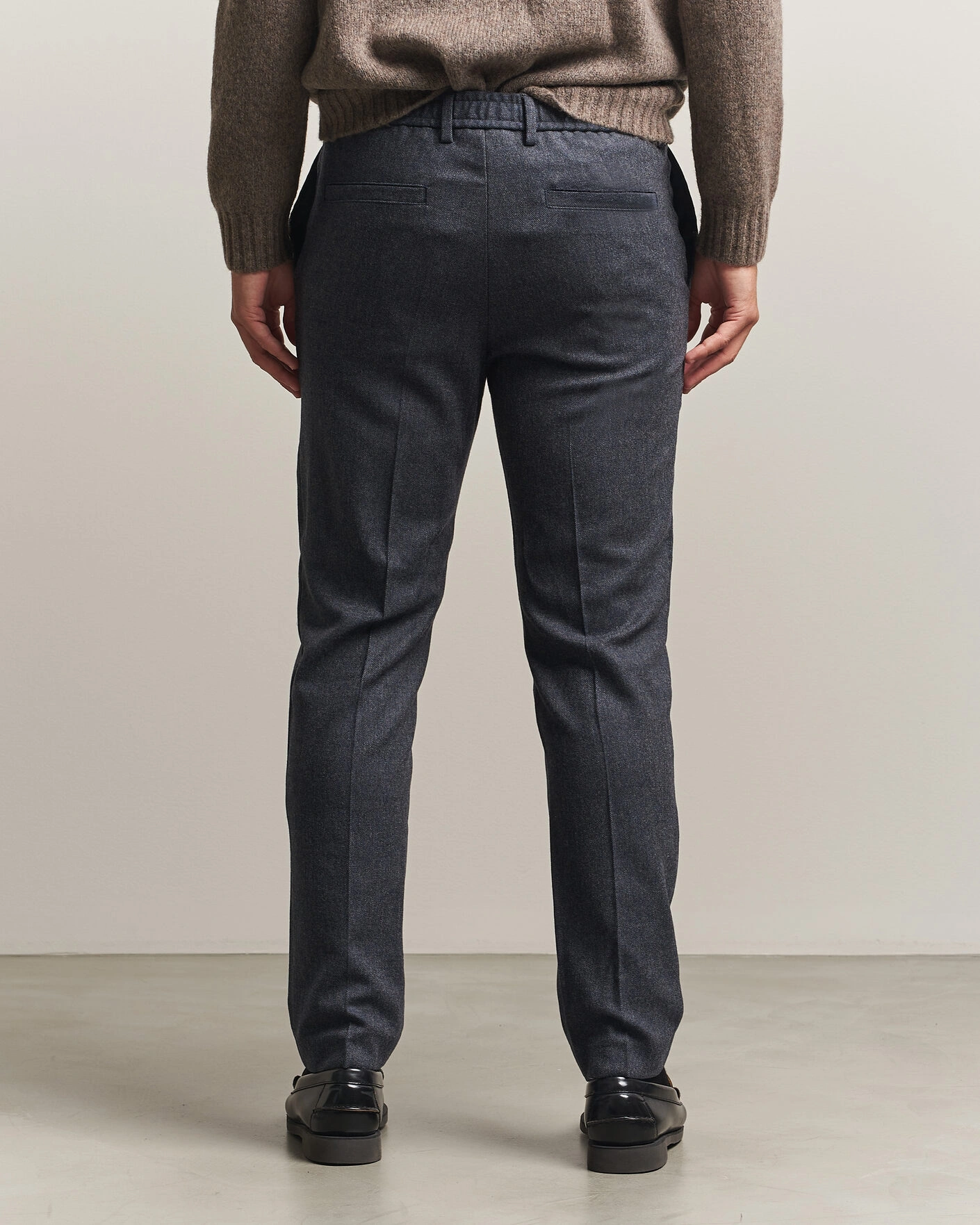 Herr | Byxor | BOSS BLACK | Kane Brushed Drawstring Trousers Dark Blue