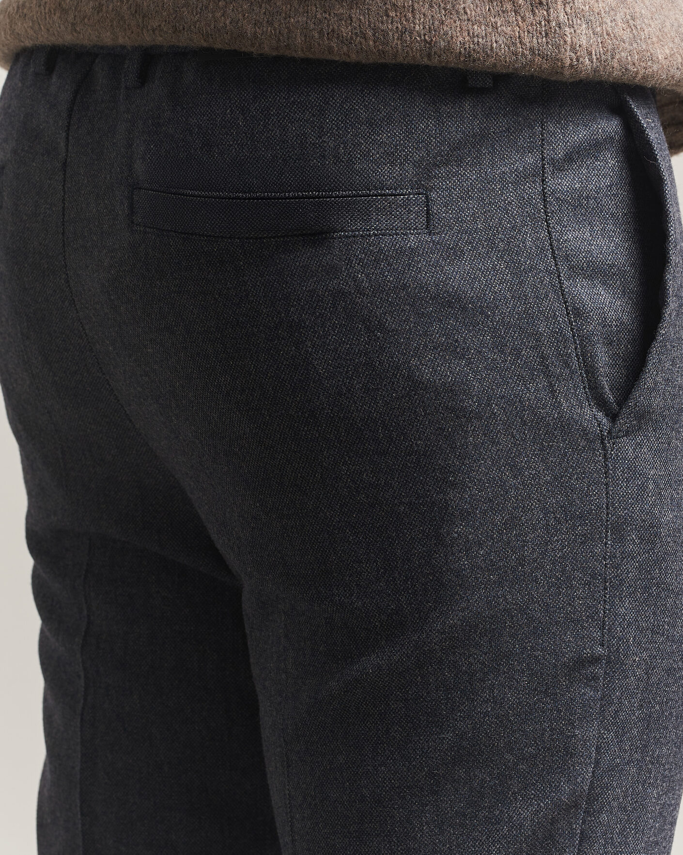 Herr | Byxor | BOSS BLACK | Kane Brushed Drawstring Trousers Dark Blue