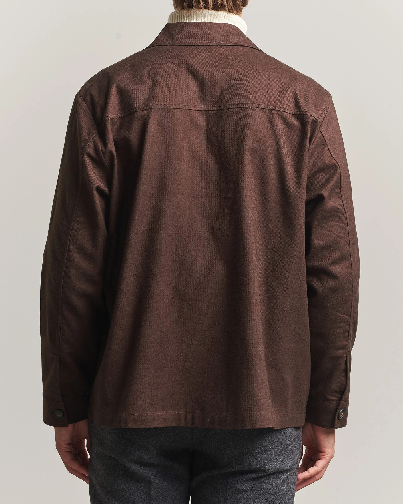 Herr | Skjortor | BOSS BLACK | Cai Cotton Overshirt Dark Brown