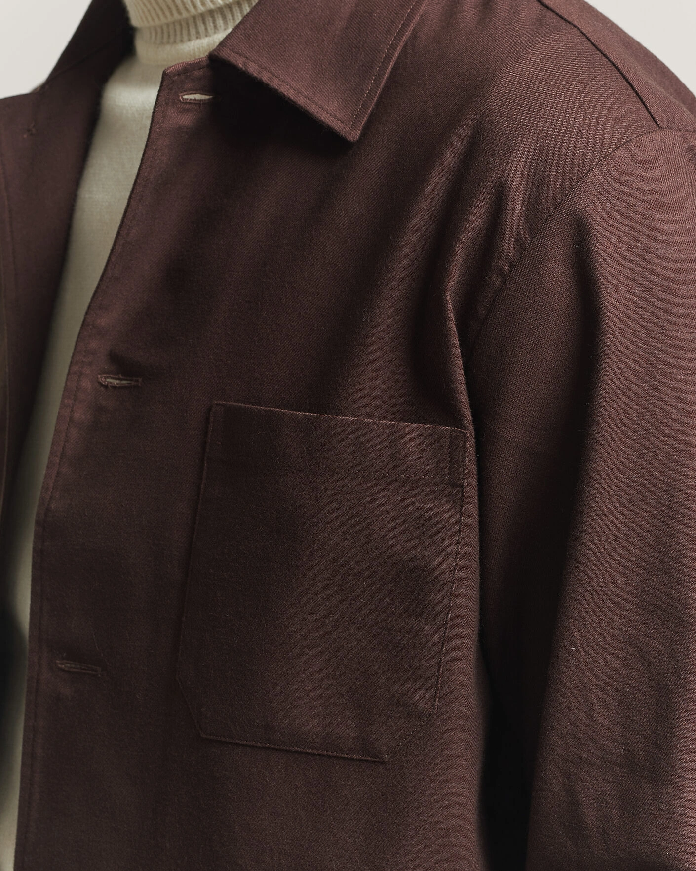 Herr | Skjortor | BOSS BLACK | Cai Cotton Overshirt Dark Brown