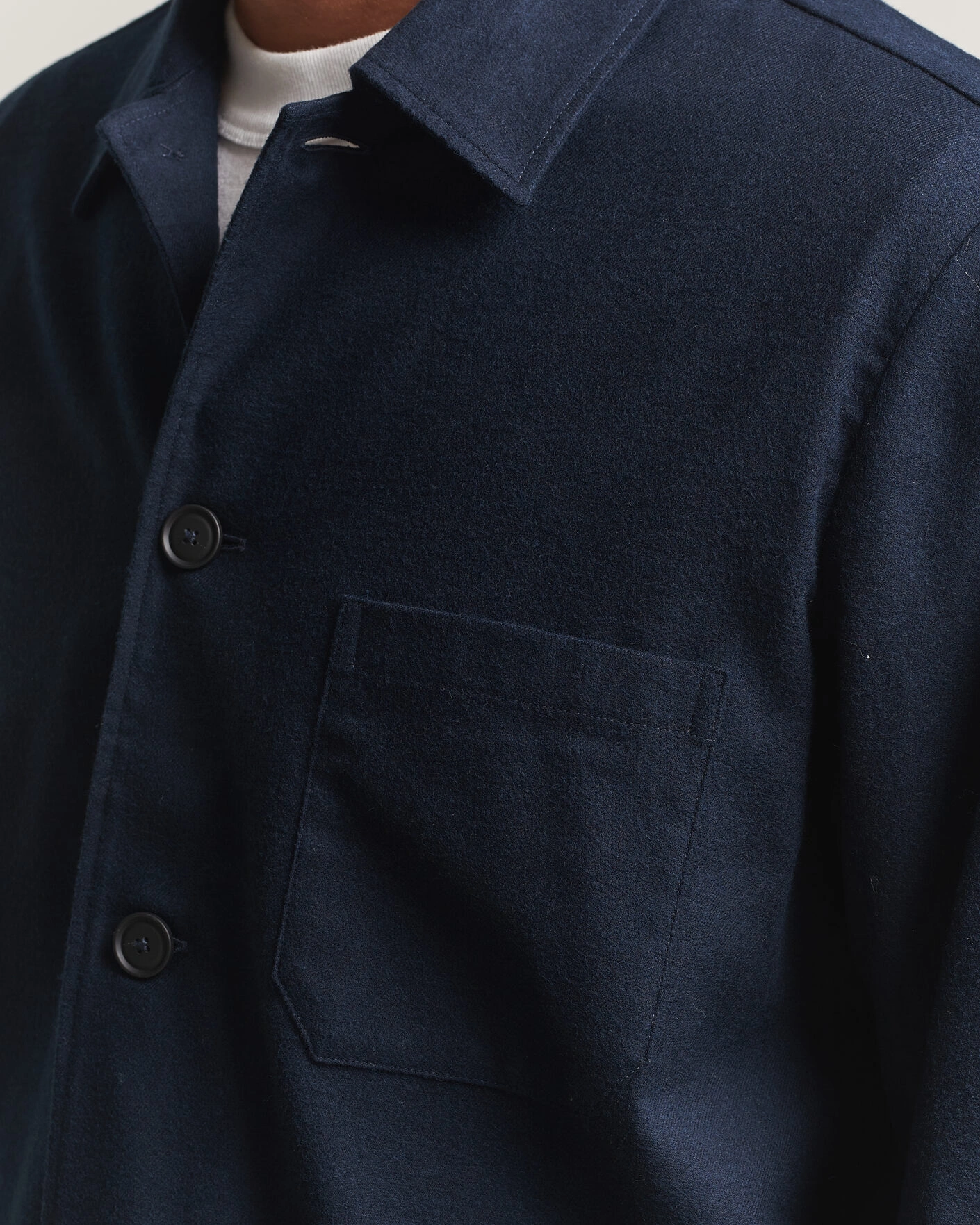 Herr | Skjortor | BOSS BLACK | Cai Cotton Overshirt Dark Blue
