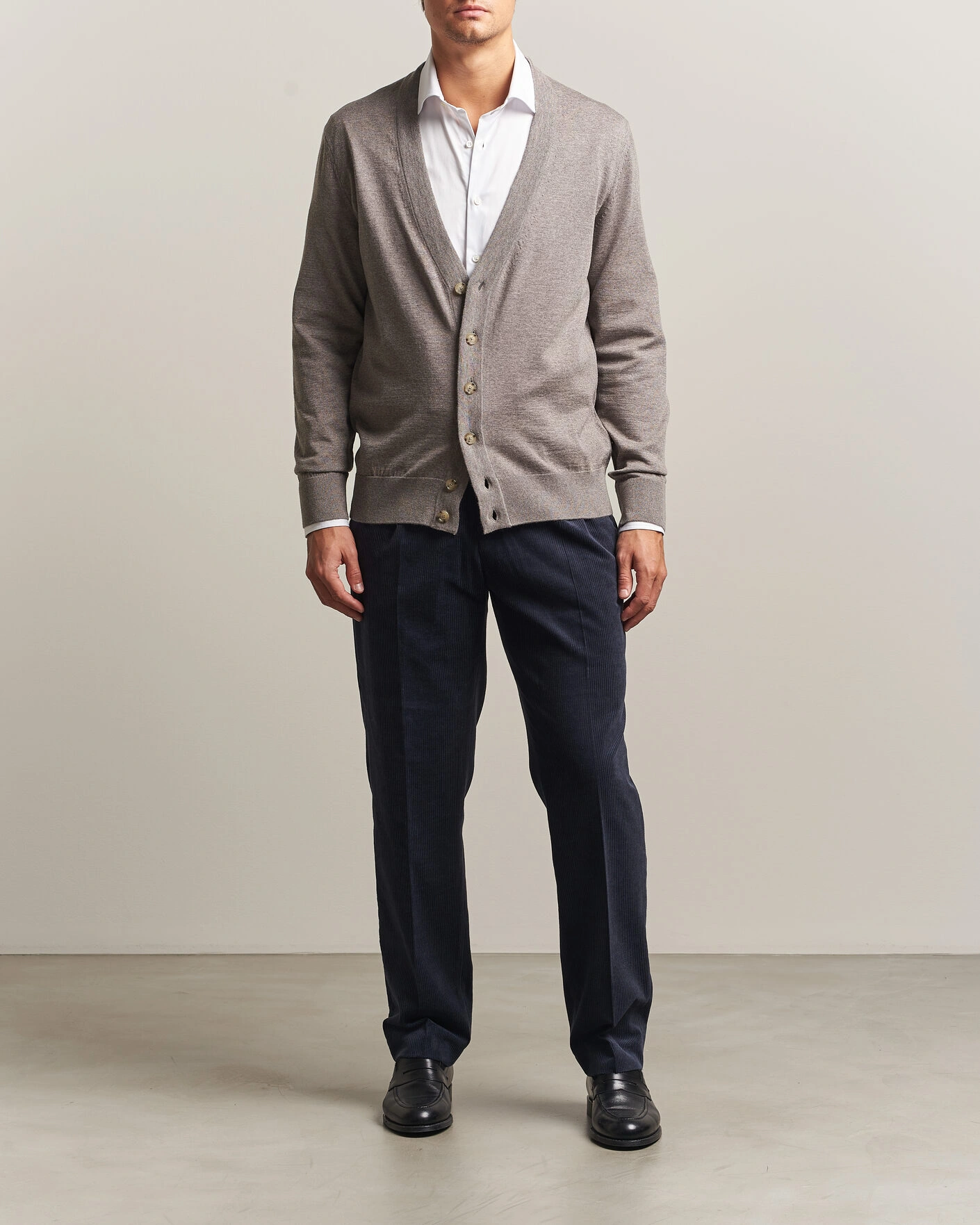 Herr | Tröjor | BOSS BLACK | Mardon Wool Cardigan Open Brown