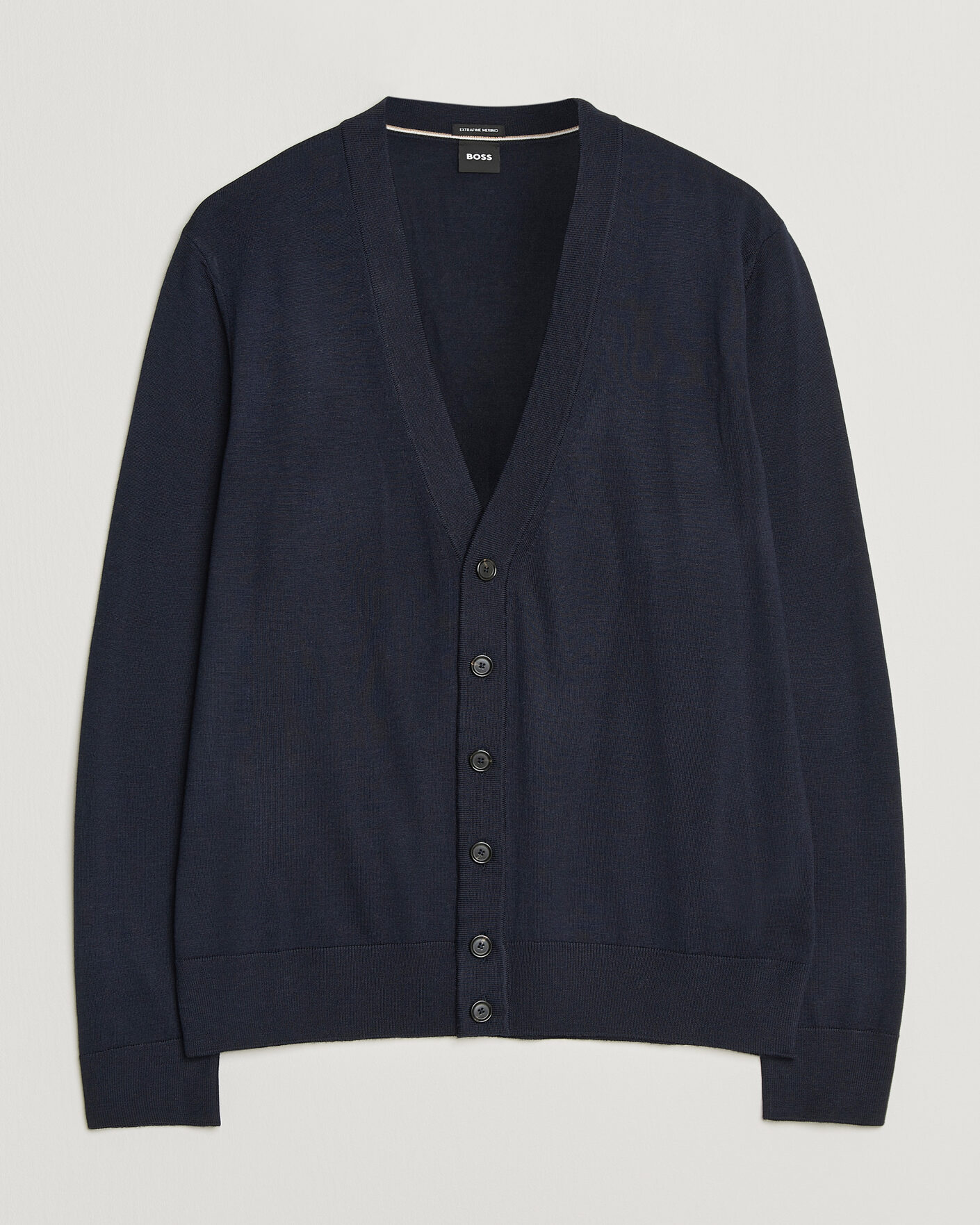 Herr | Tröjor | BOSS BLACK | Mardon Wool Cardigan Dark Blue