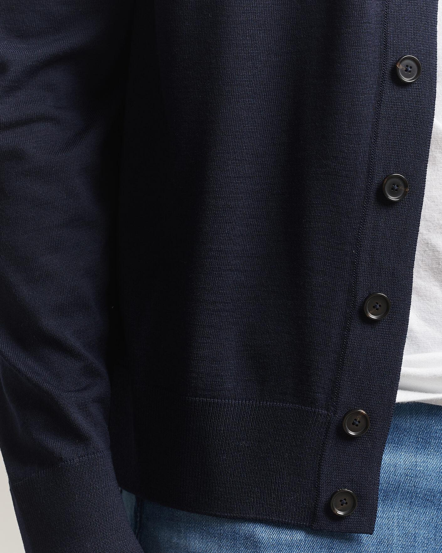 Herr | Tröjor | BOSS BLACK | Mardon Wool Cardigan Dark Blue
