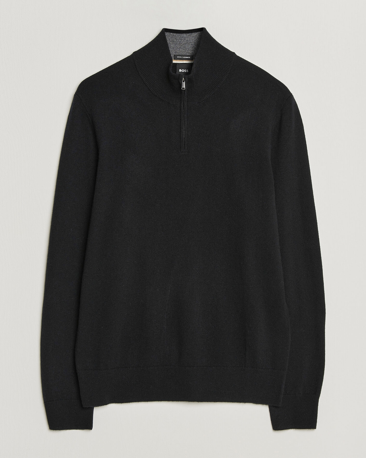 Herr | Tröjor | BOSS BLACK | Hemarlo Wool/Cashmere Half Zip Black
