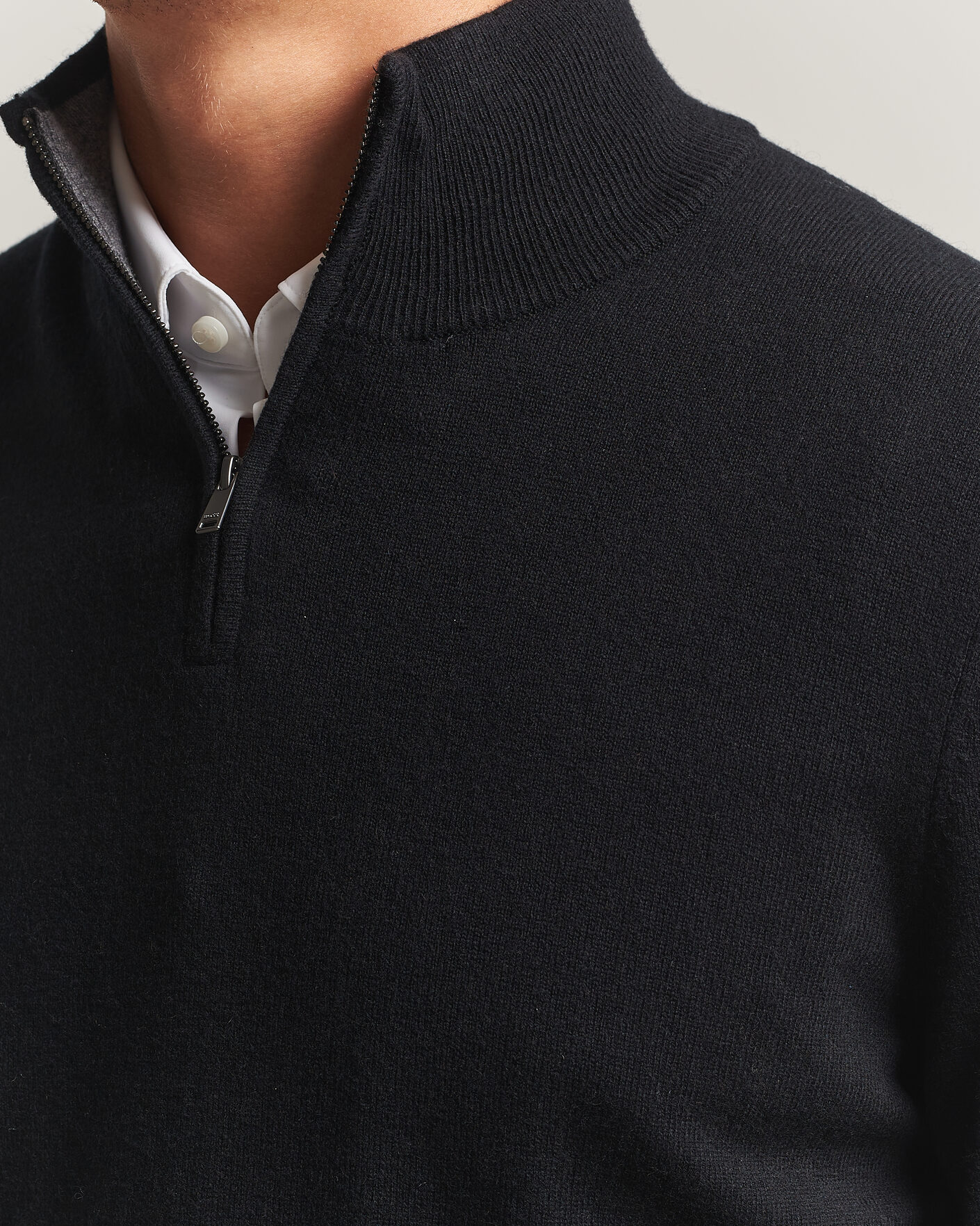 Herr | Tröjor | BOSS BLACK | Hemarlo Wool/Cashmere Half Zip Black