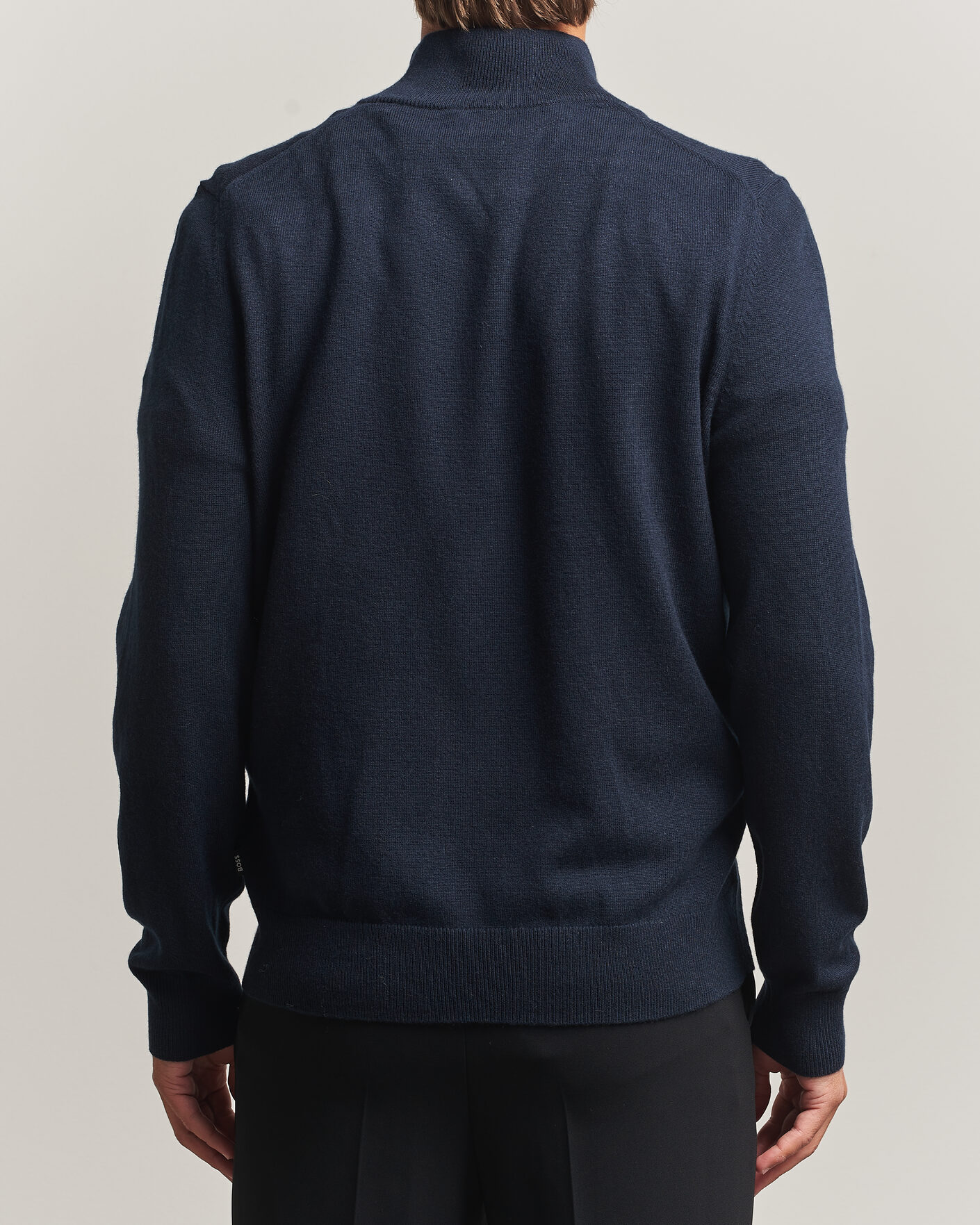 Herr | Tröjor | BOSS BLACK | Hemarlo Wool/Cashmere Half Zip Dark Blue