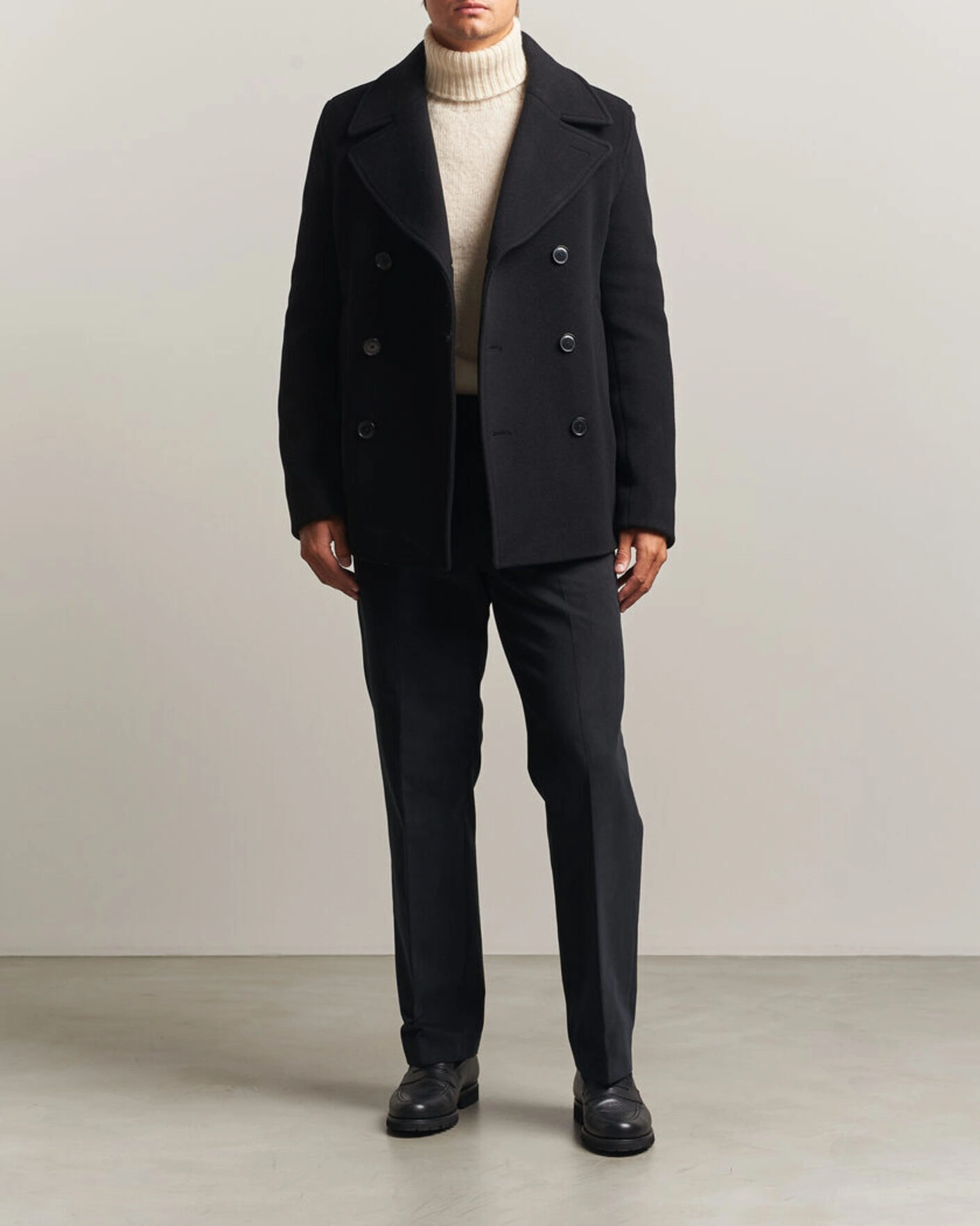 Herr | Jackor | BOSS BLACK | Hyde Wool Peacoat Black