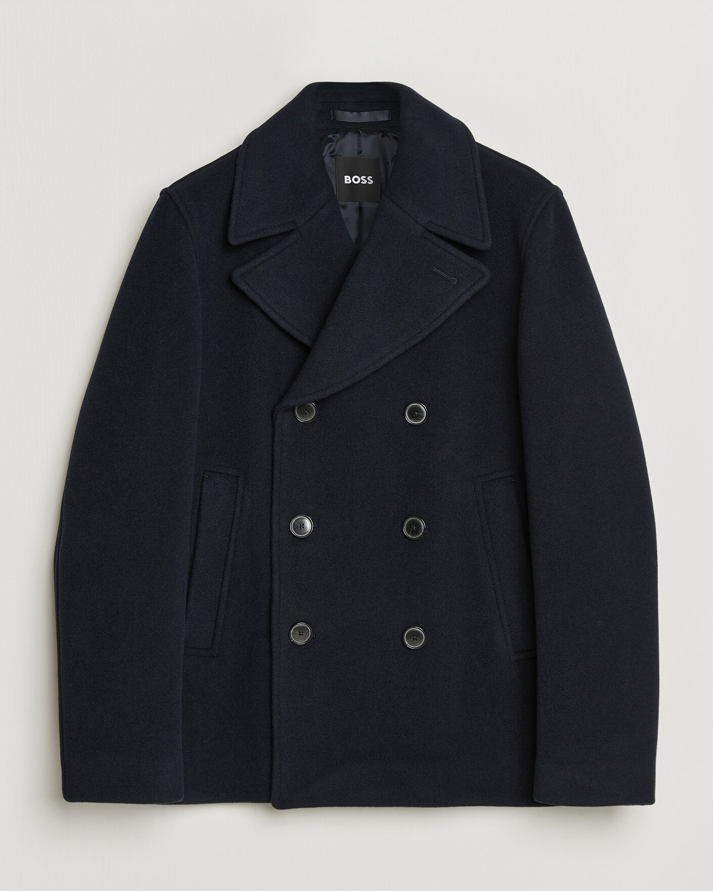 Herr | Jackor | BOSS BLACK | Hyde Wool Peacoat Dark Blue