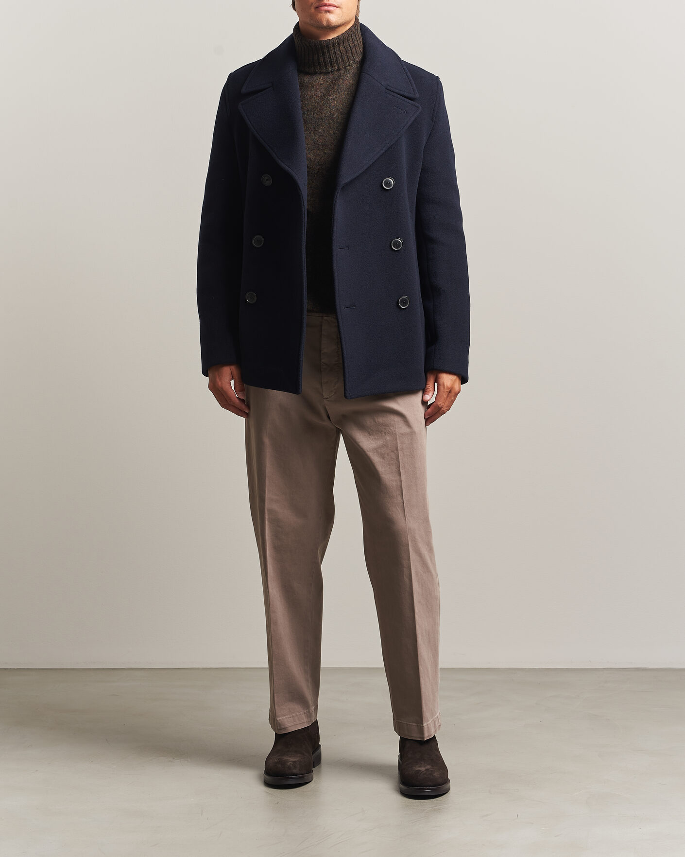 Herr | Jackor | BOSS BLACK | Hyde Wool Peacoat Dark Blue