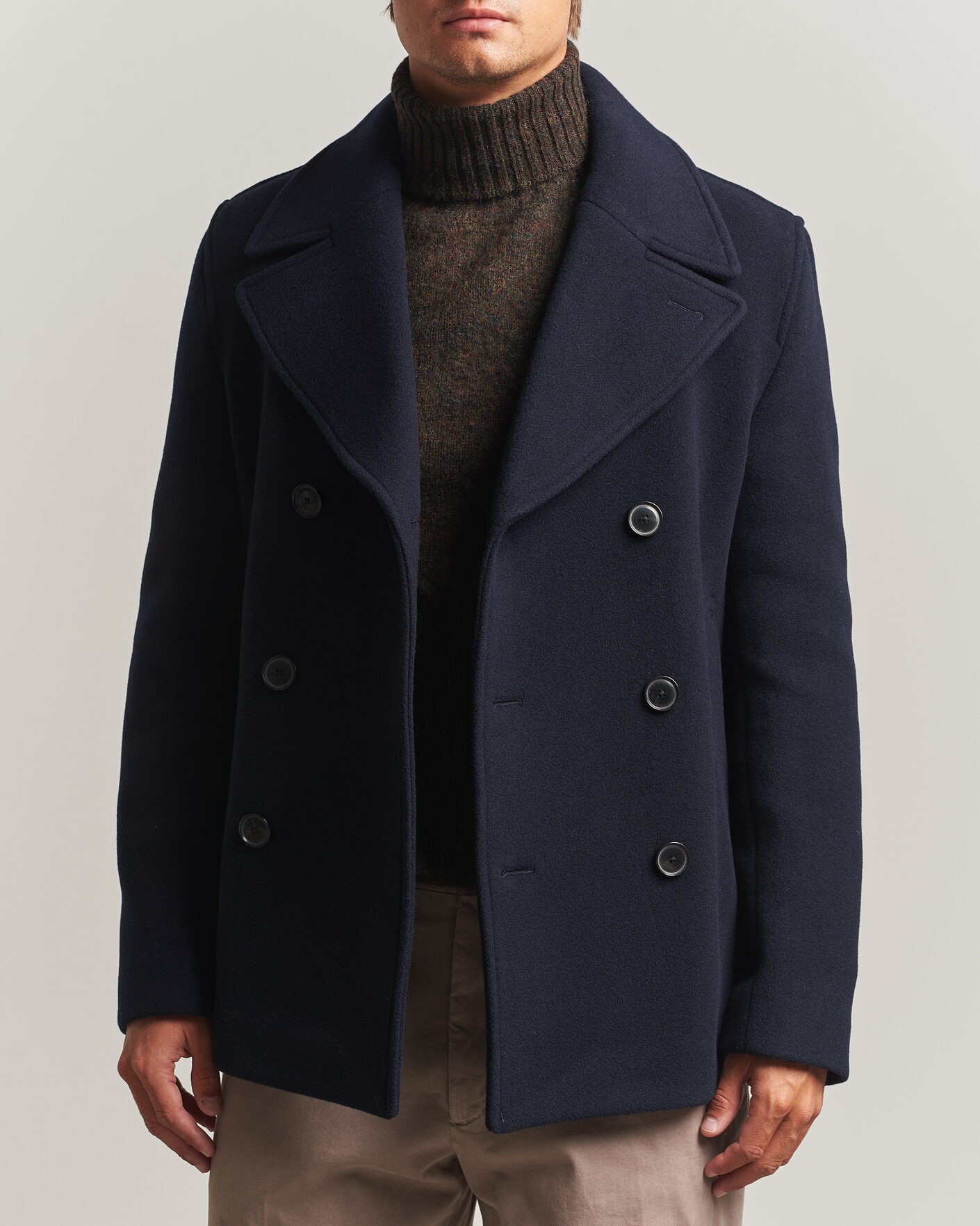 Herr | Jackor | BOSS BLACK | Hyde Wool Peacoat Dark Blue