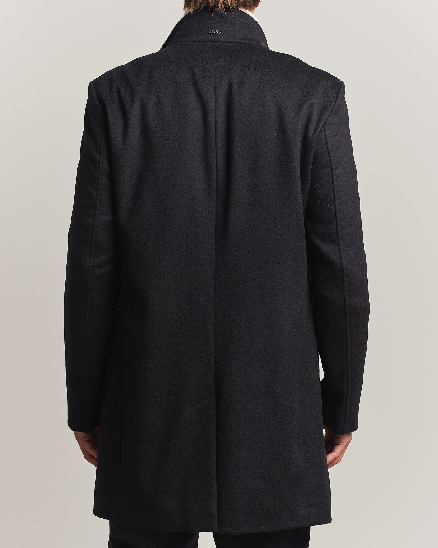 Herr | Jackor | BOSS BLACK | Hyde Wool Stand Up Collar Coat Black