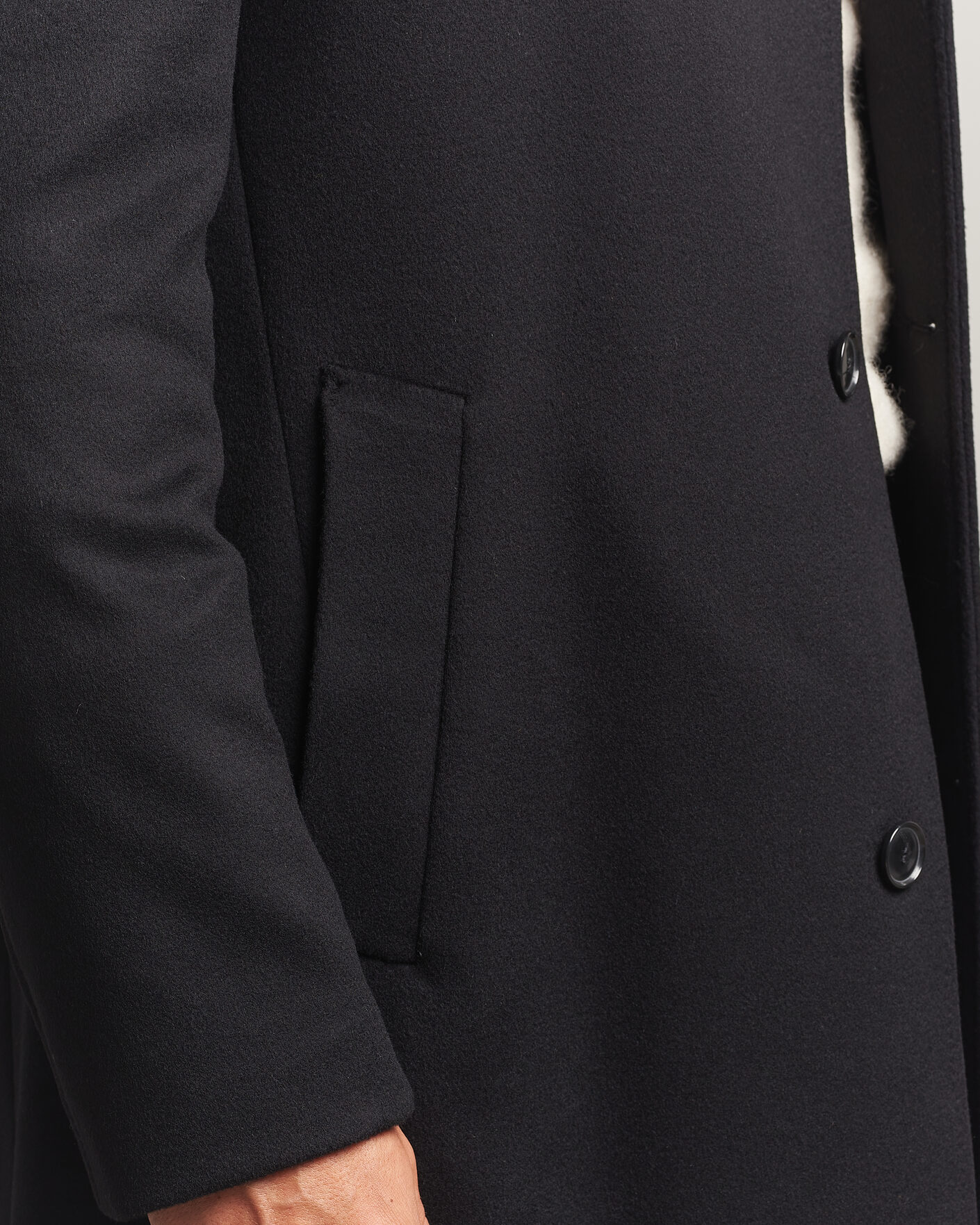 Herr | Jackor | BOSS BLACK | Hyde Wool Stand Up Collar Coat Black