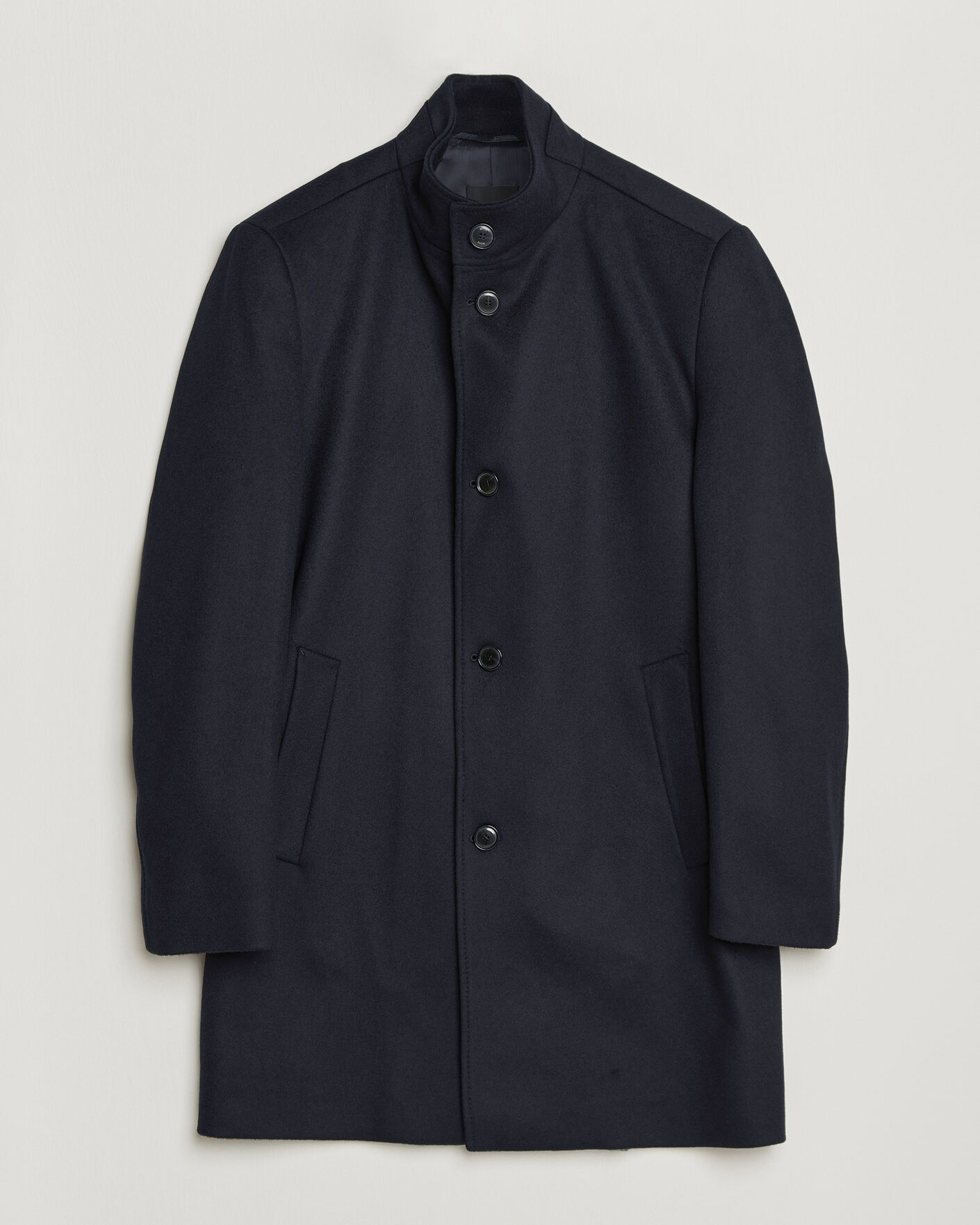 Herr | Jackor | BOSS BLACK | Hyde Wool Stand Up Collar Coat Dark Blue