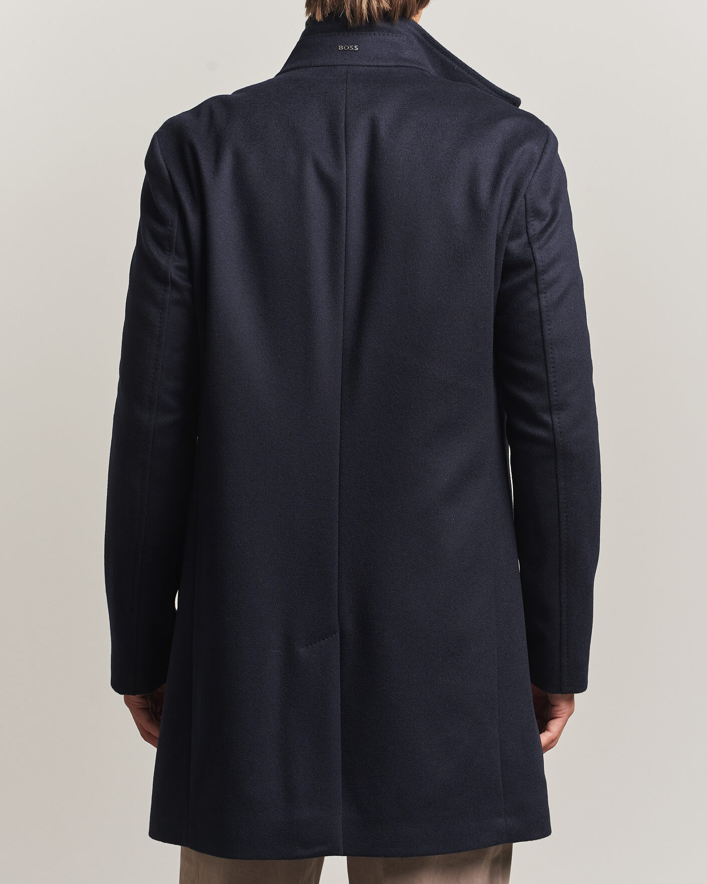 Herr | Jackor | BOSS BLACK | Hyde Wool Stand Up Collar Coat Dark Blue