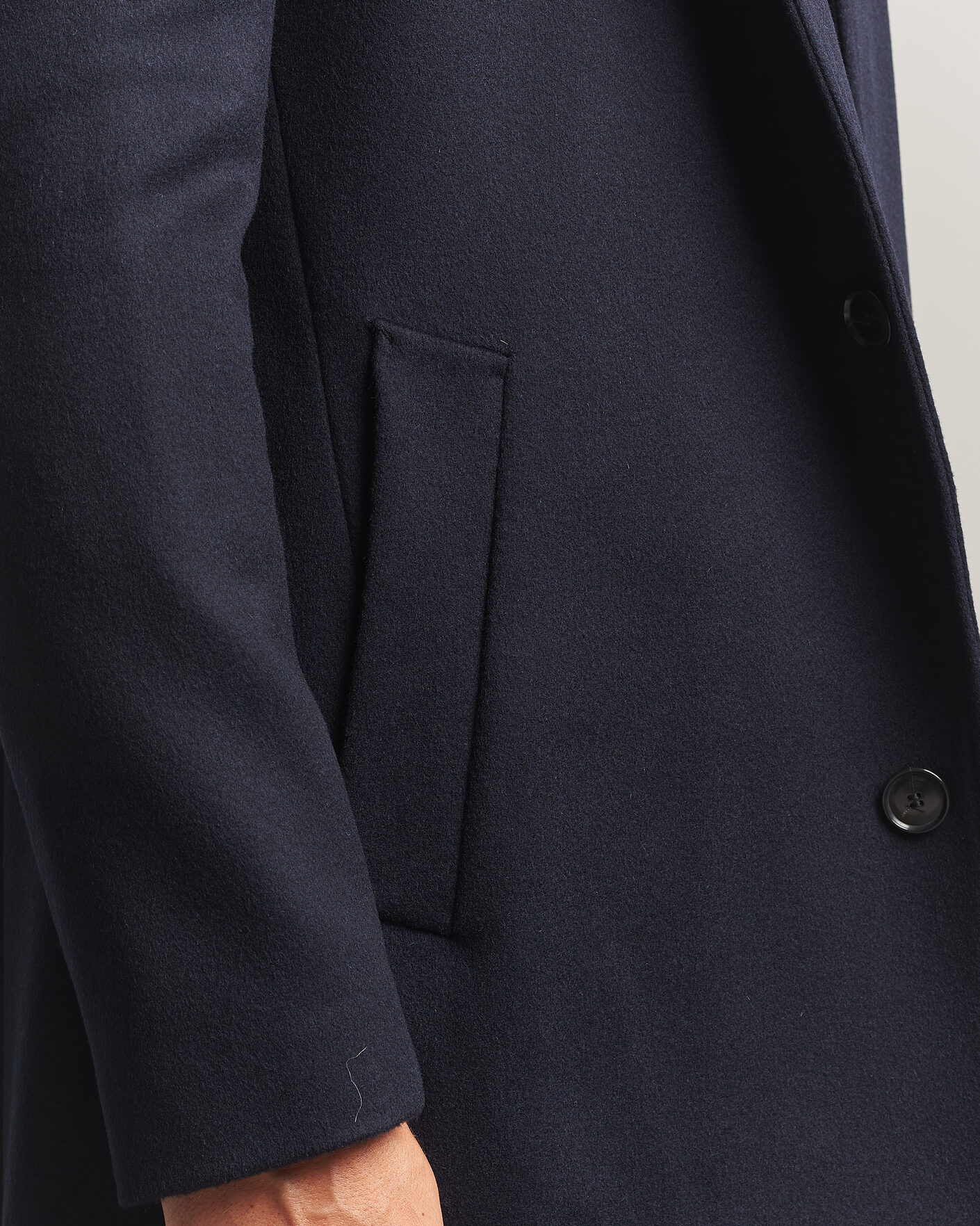 Herr | Jackor | BOSS BLACK | Hyde Wool Stand Up Collar Coat Dark Blue