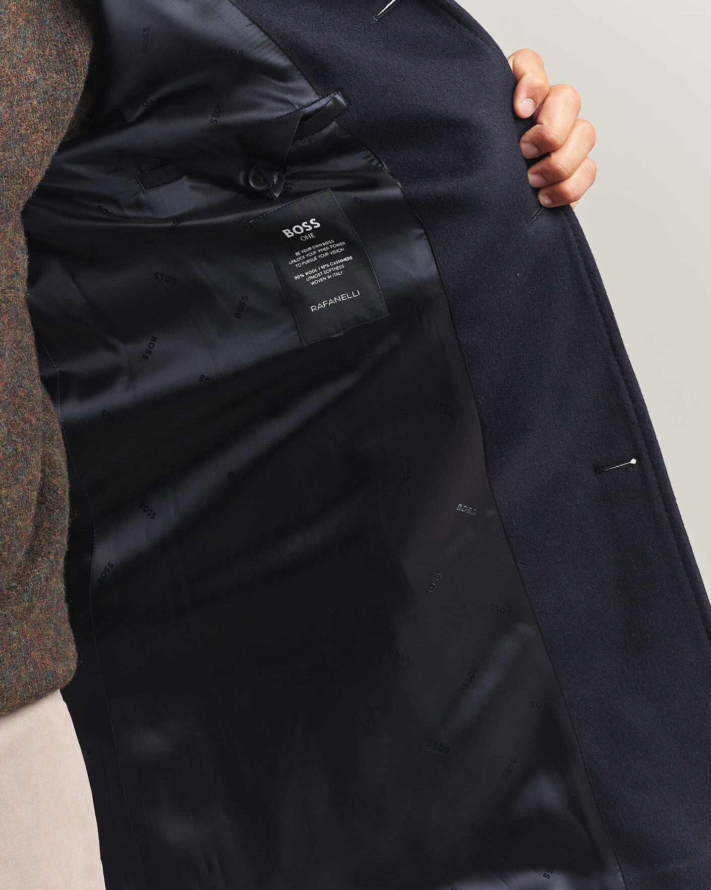 Herr | Jackor | BOSS BLACK | Hyde Wool Stand Up Collar Coat Dark Blue