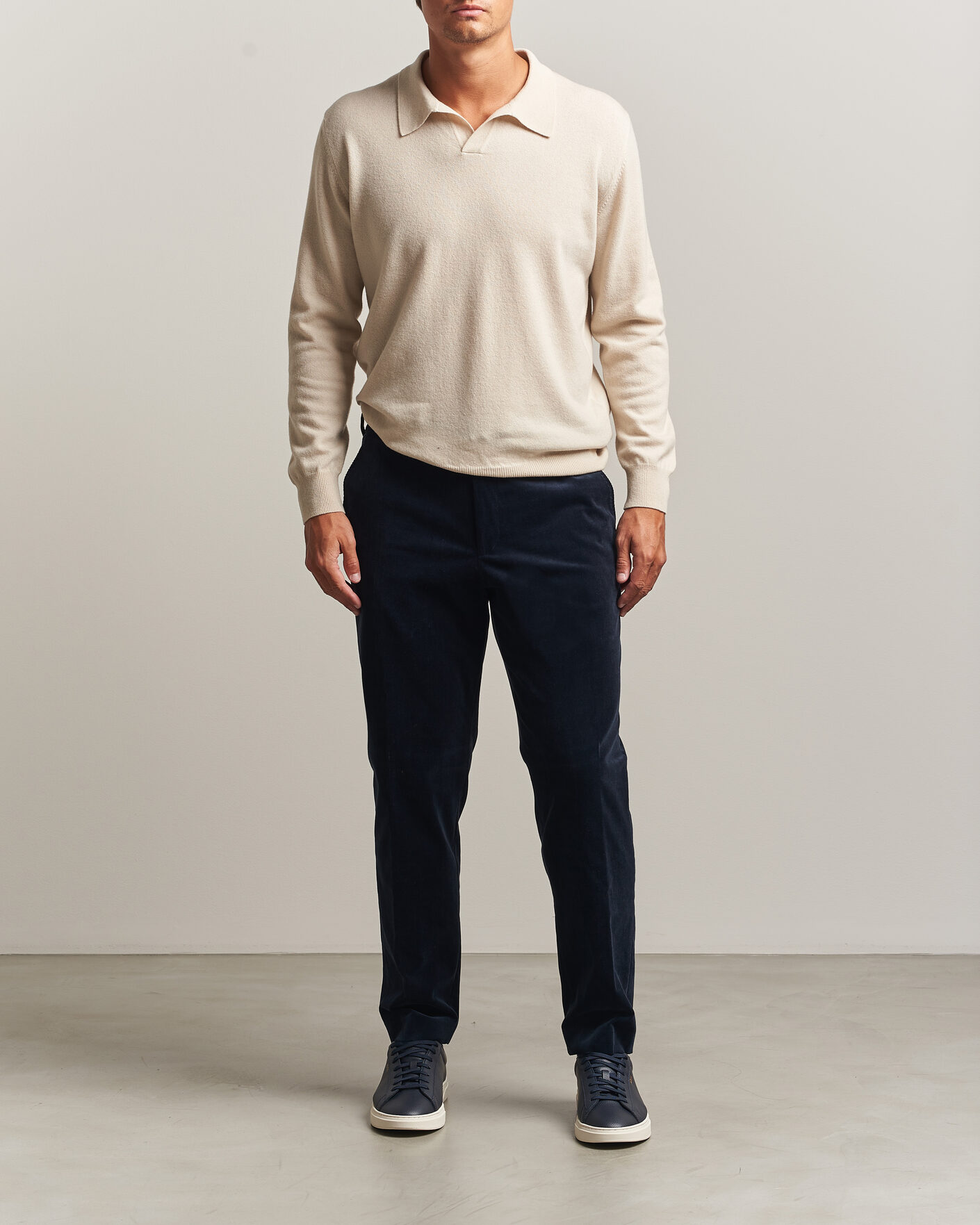 Herr | Byxor | BOSS BLACK | Perin Corduroy Drawstring Trousers Dark Blue