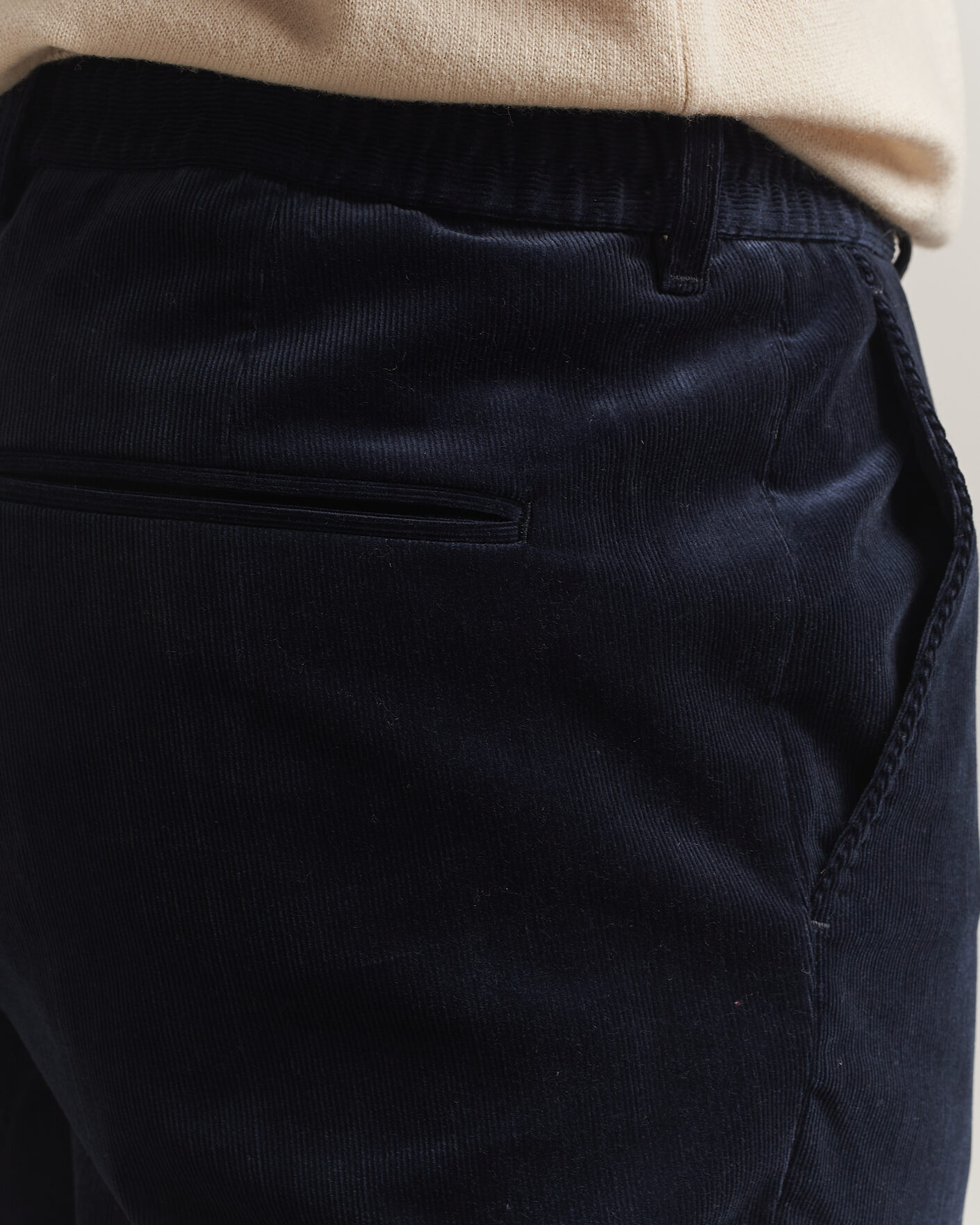 Herr | Byxor | BOSS BLACK | Perin Corduroy Drawstring Trousers Dark Blue