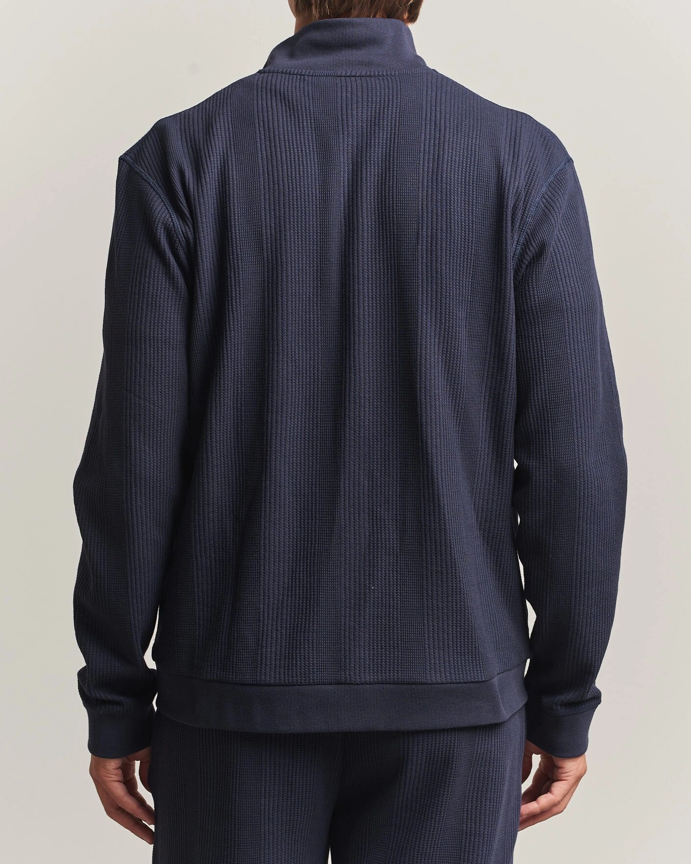 Herr | Tröjor | BOSS BLACK | Structured Loungewear Full Zip Dark Blue