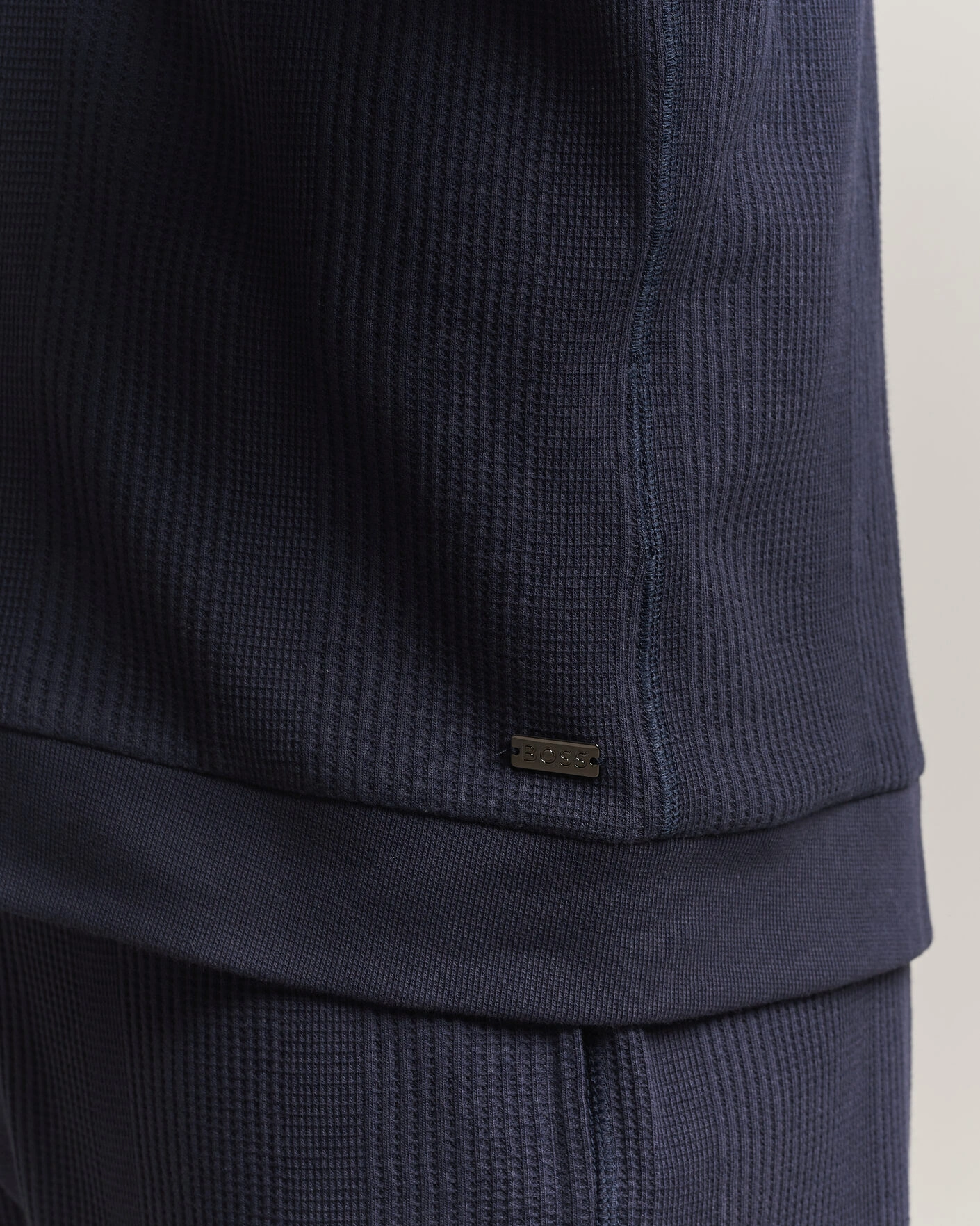 Herr | Tröjor | BOSS BLACK | Structured Loungewear Full Zip Dark Blue