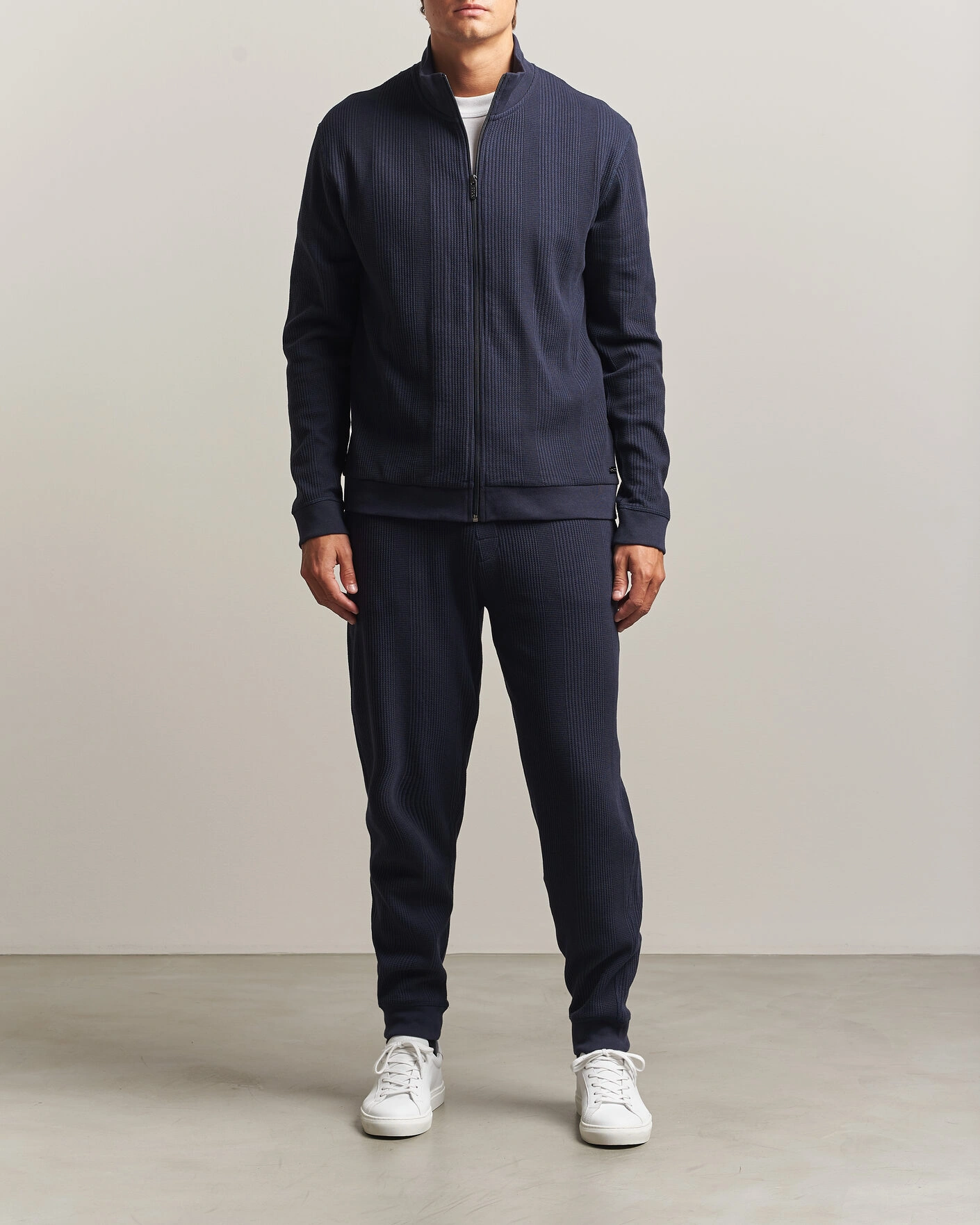 Herr | Byxor | BOSS BLACK | Structured Loungewear Sweatpants Dark Blue