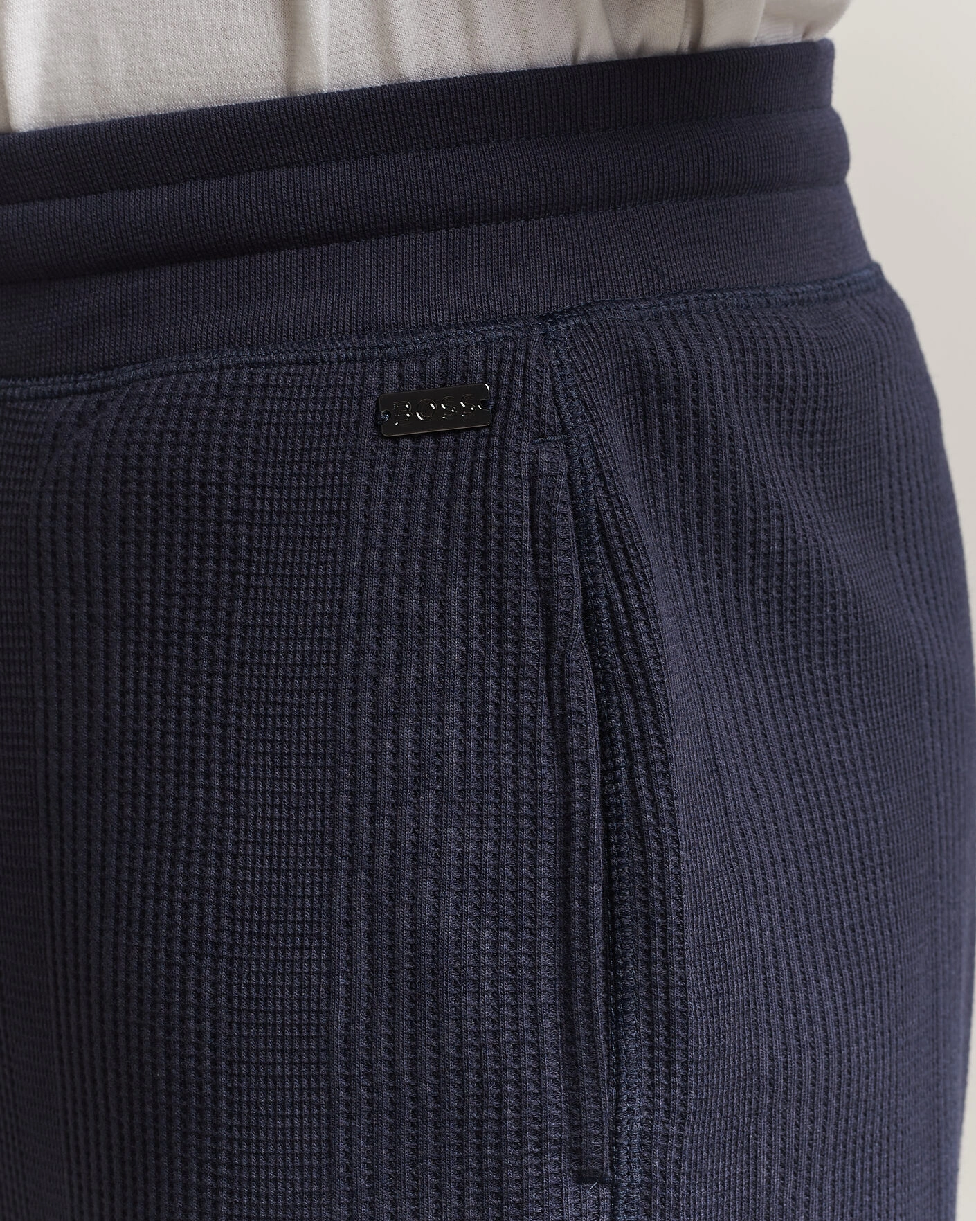Herr | Byxor | BOSS BLACK | Structured Loungewear Sweatpants Dark Blue