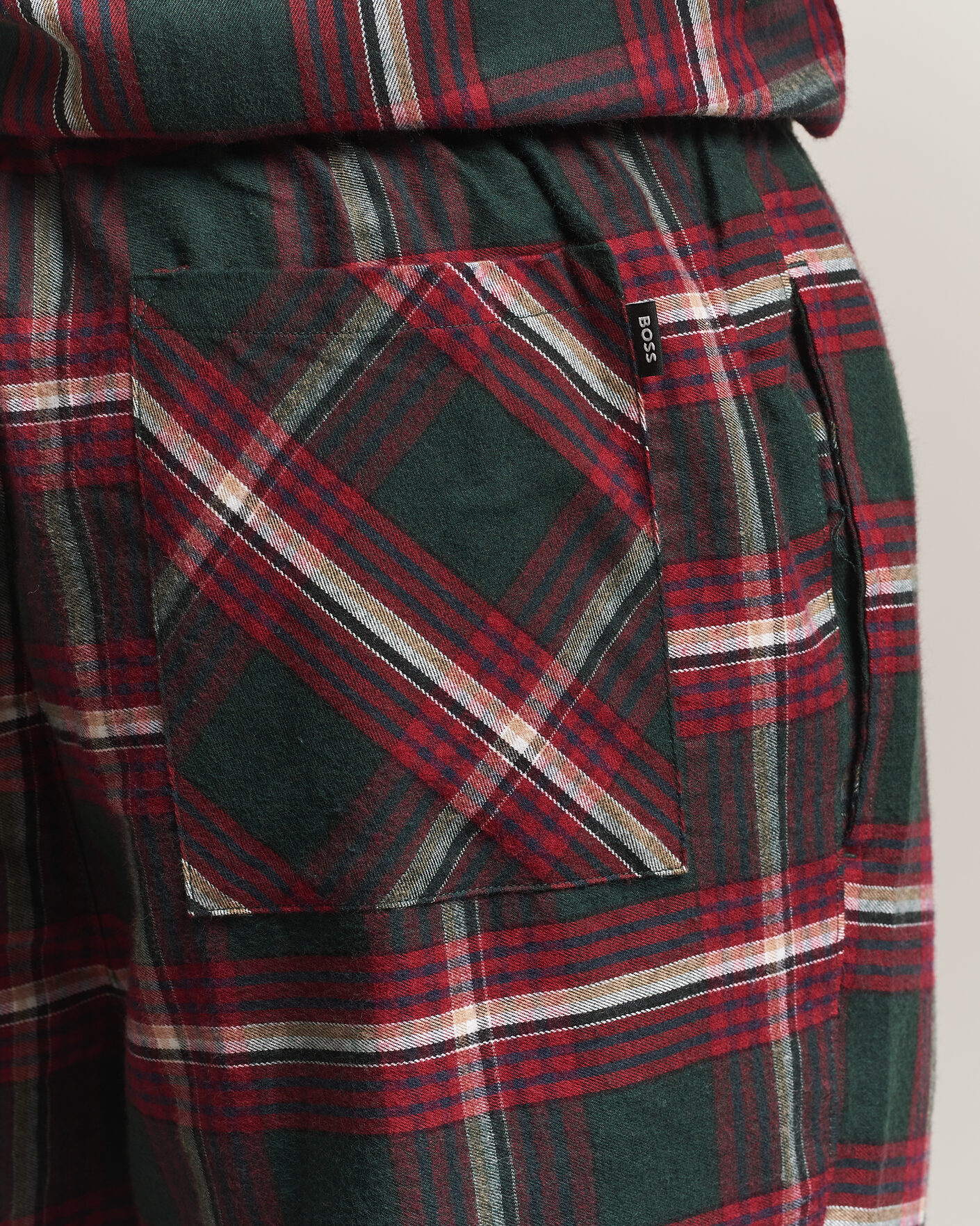 Herr | Pyjamas & Morgonrockar | BOSS BLACK | Checked Flannel Pyjama Set Open Red