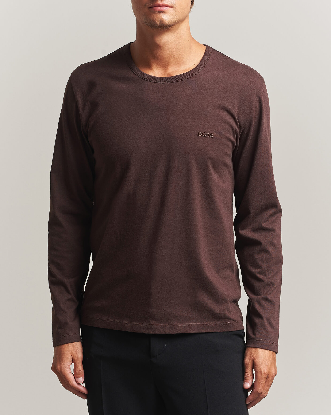 Herr | T-Shirts | BOSS BLACK | 3-Pack Long Sleeve T-Shirt White/Black/Brown