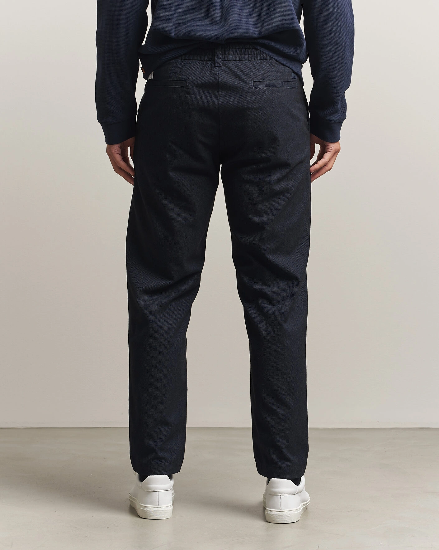 Herr | Byxor | BOSS ORANGE | Tapered Fit Drawstring Chino Dark Blue