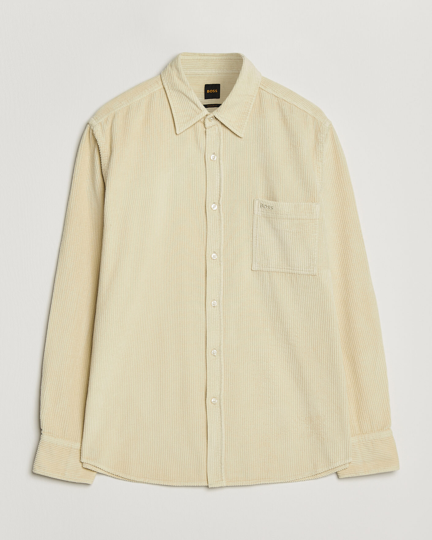 Herr | Skjortor | BOSS ORANGE | Relegant Corduroy Shirt Light Beige