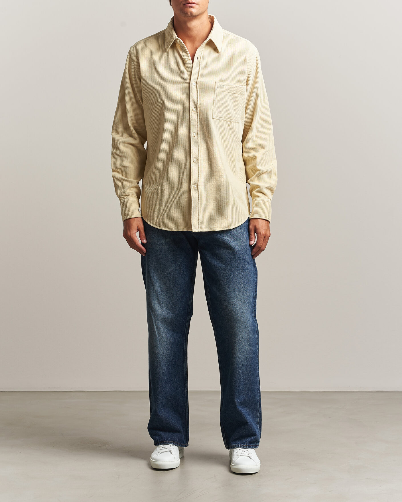 Herr | Skjortor | BOSS ORANGE | Relegant Corduroy Shirt Light Beige