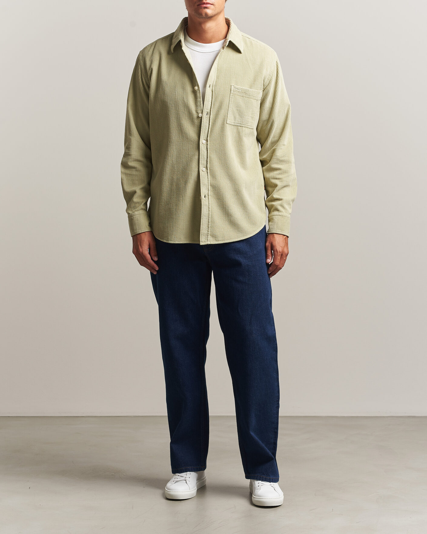 Herr | Skjortor | BOSS ORANGE | Relegant Corduroy Shirt Open Green