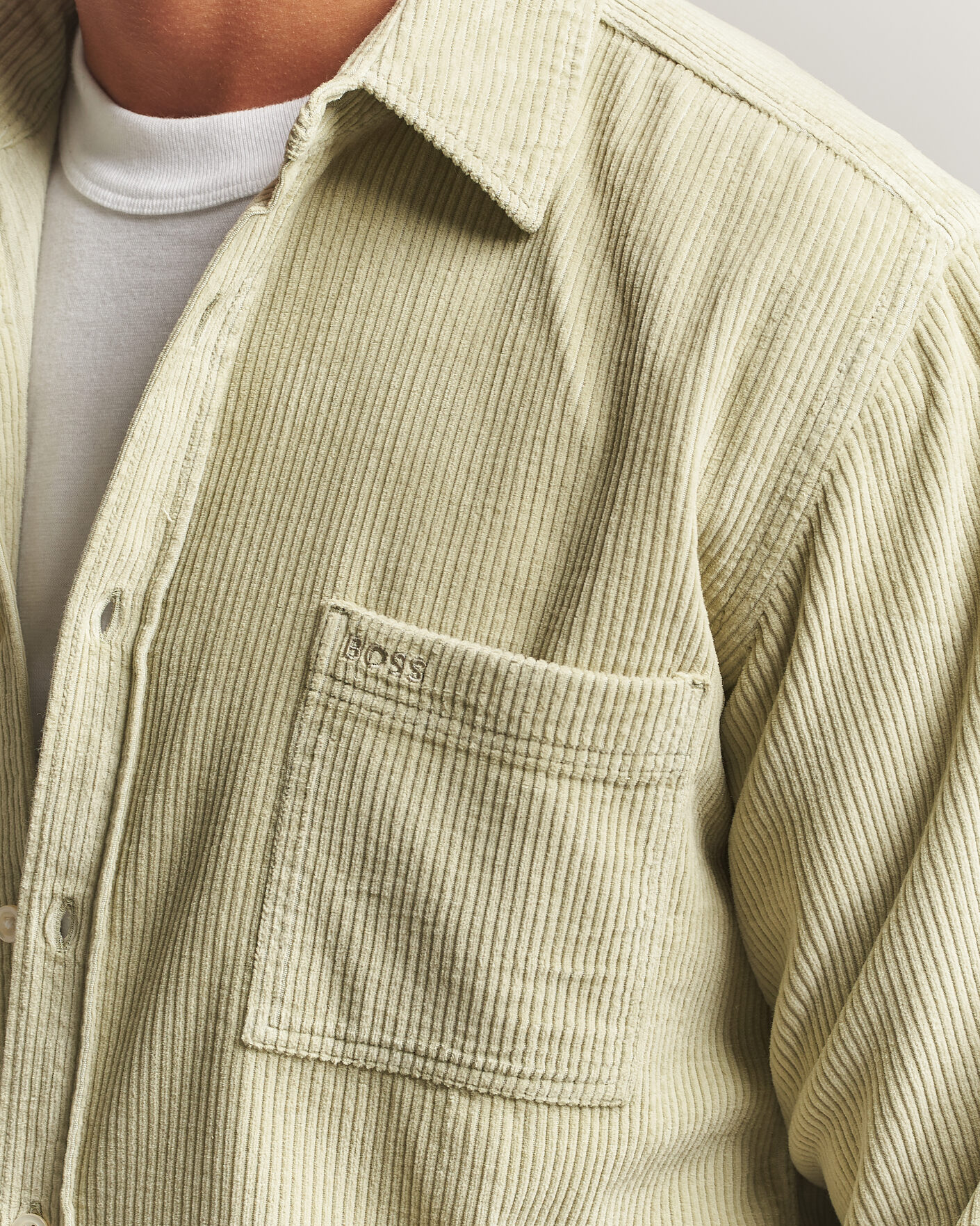 Herr | Skjortor | BOSS ORANGE | Relegant Corduroy Shirt Open Green