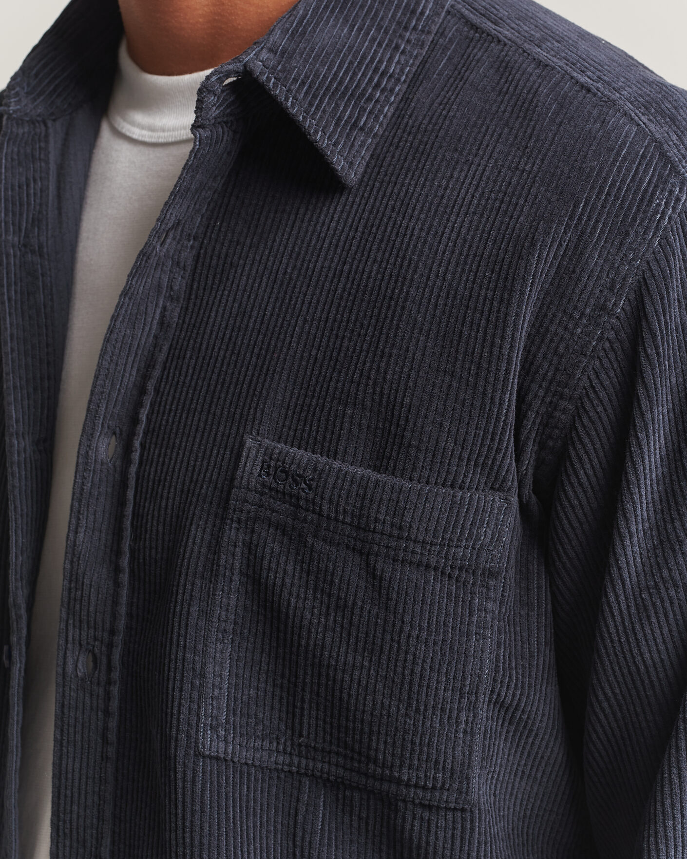 Herr | Skjortor | BOSS ORANGE | Relegant Corduroy Shirt Dark Blue