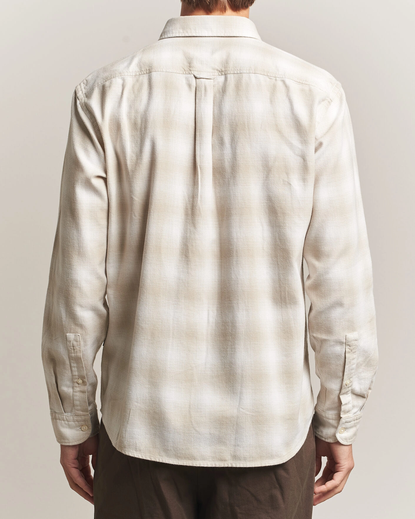 Herr | Skjortor | BOSS ORANGE | Rickert Brushed Cotton Checked Shirt Light Beige