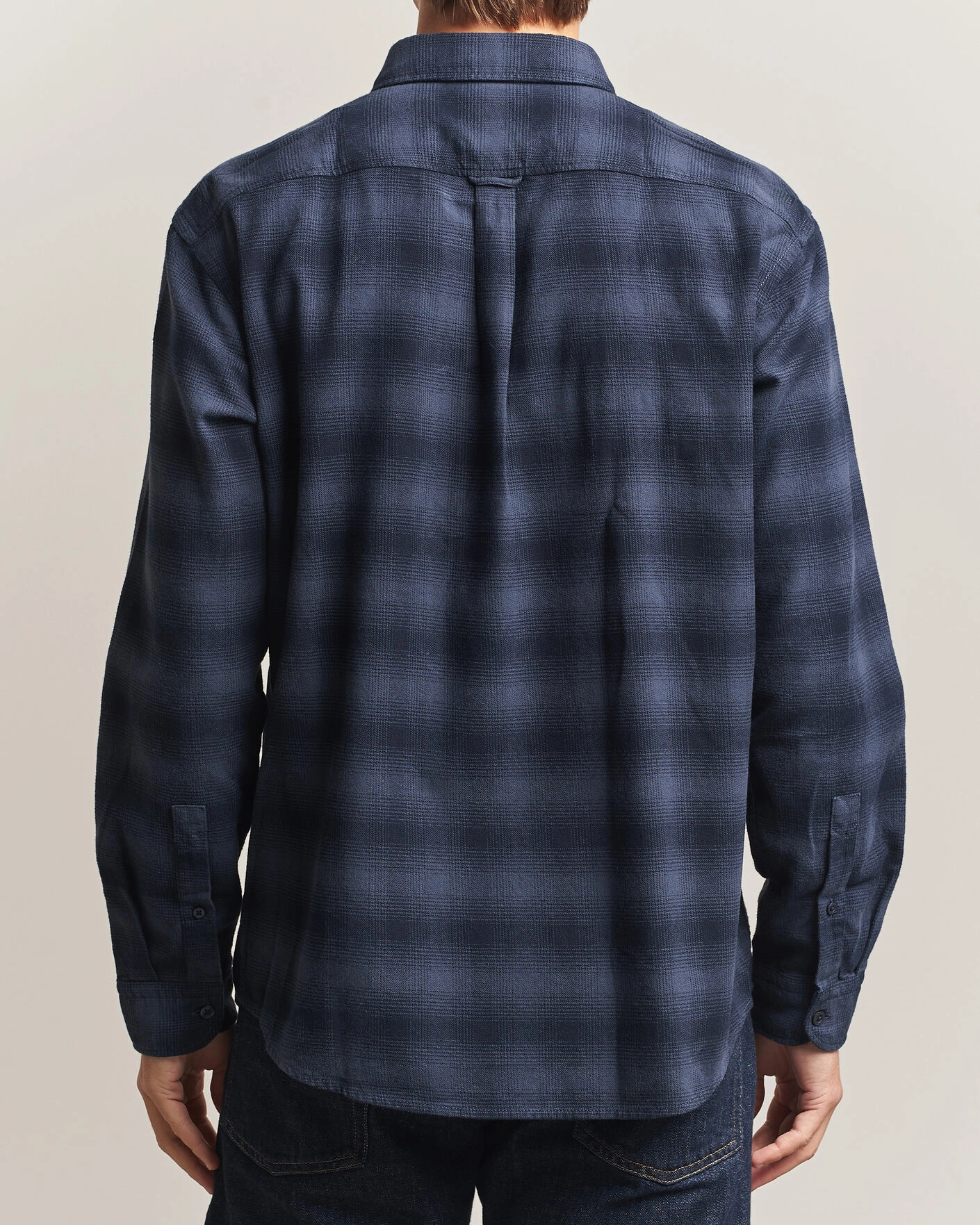 Herr | Skjortor | BOSS ORANGE | Rickert Brushed Cotton Checked Shirt Dark Blue