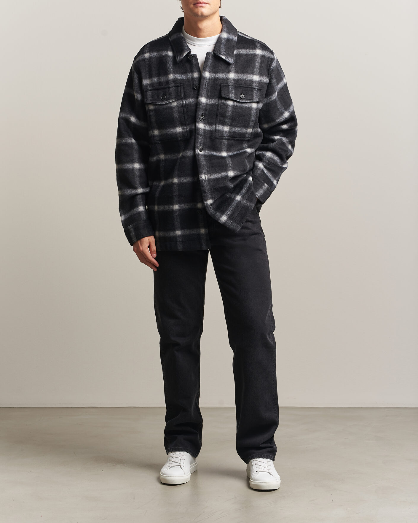 Herr | Jackor | BOSS ORANGE | Losky Flannel Checked Overshirt Black