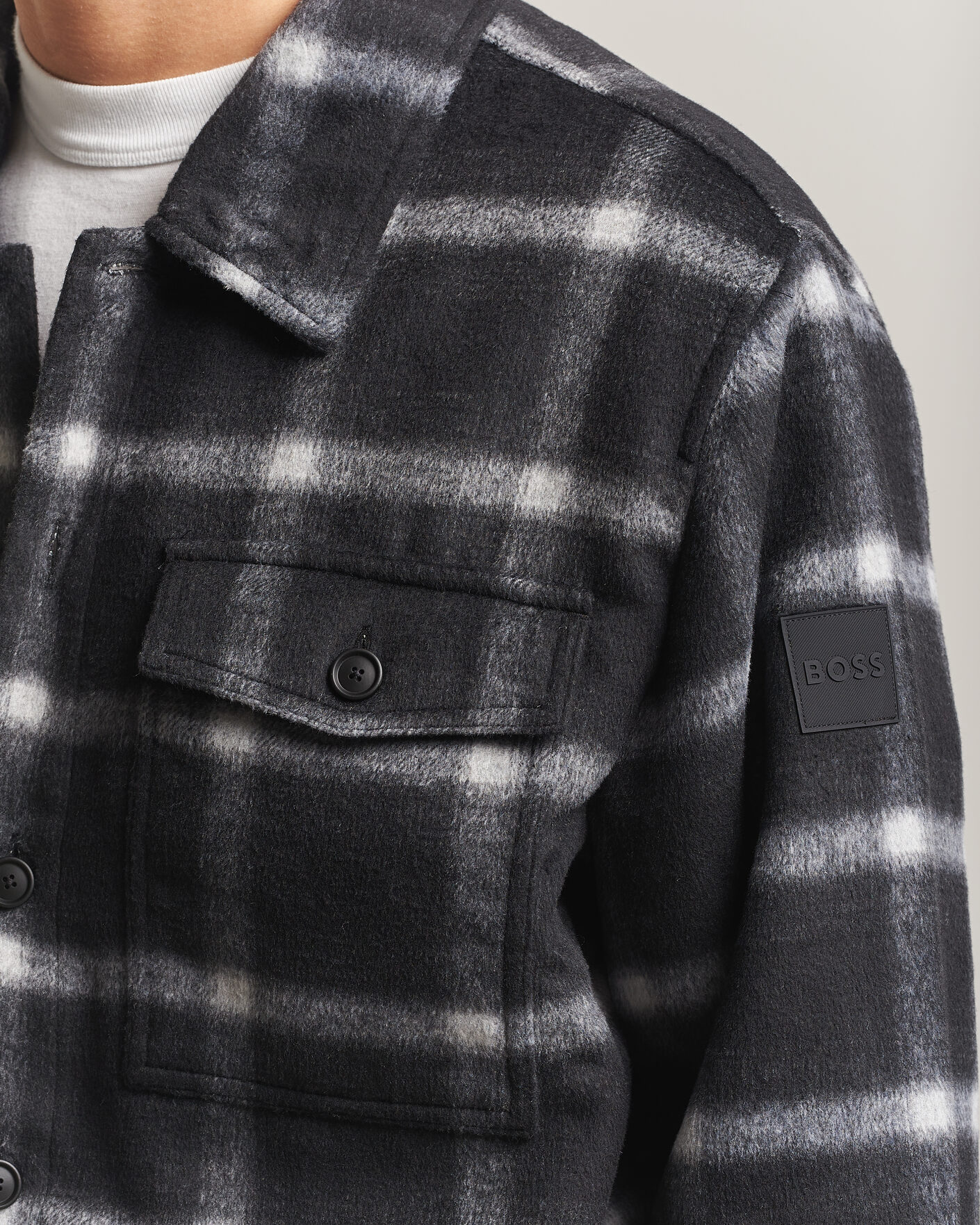Herr | Jackor | BOSS ORANGE | Losky Flannel Checked Overshirt Black
