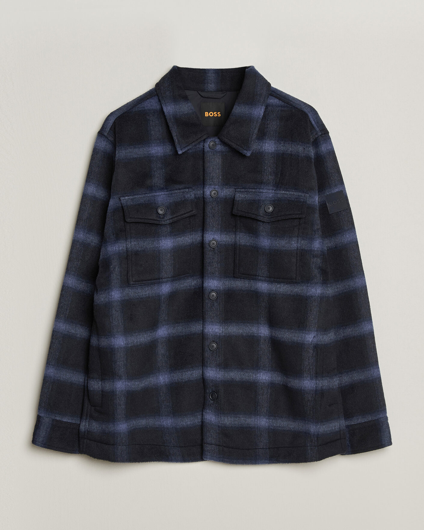 Herr | Jackor | BOSS ORANGE | Losky Flannel Checked Overshirt Dark Blue