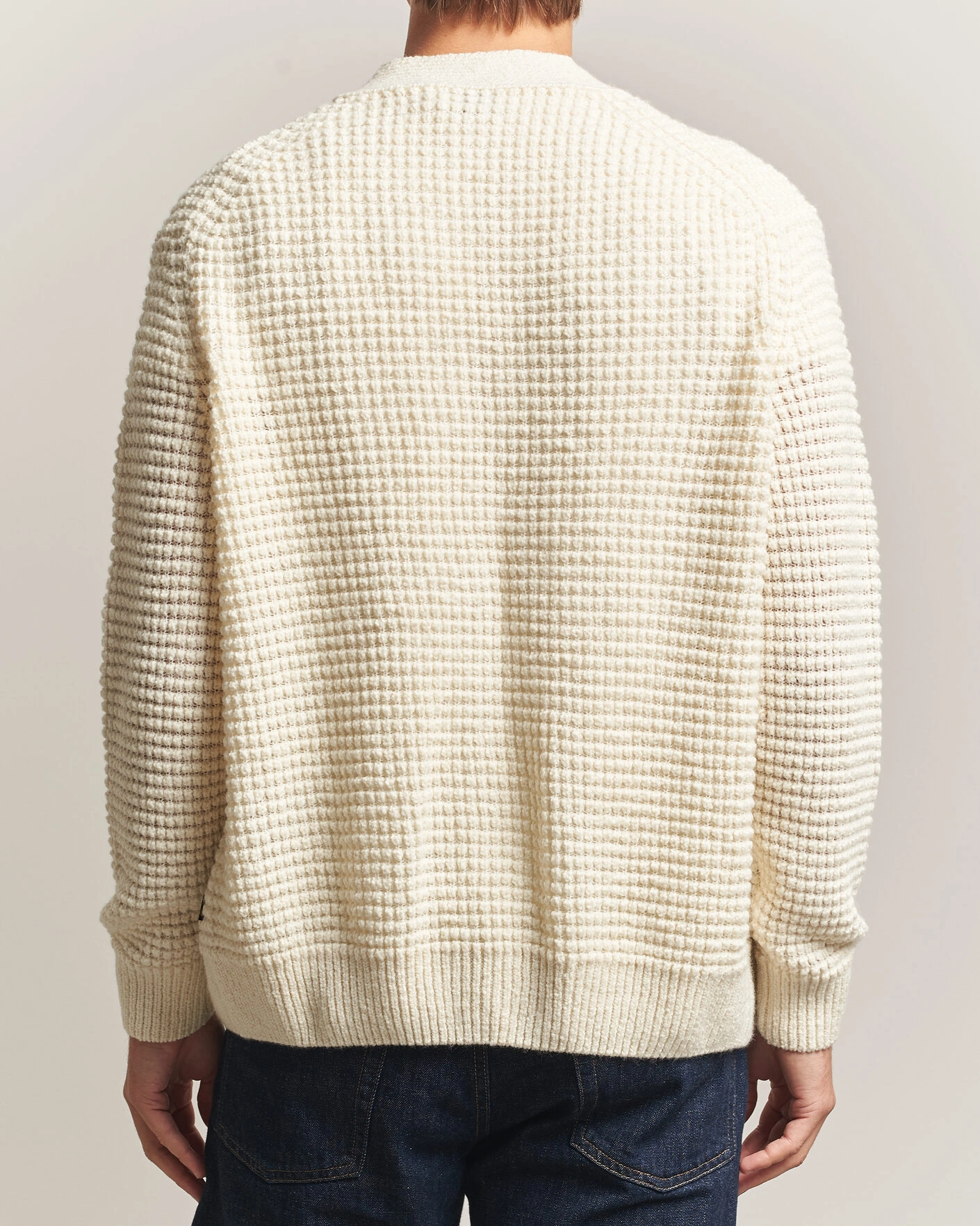 Herr | Tröjor | BOSS ORANGE | Korsico Wool Knitted Cardigan Open White