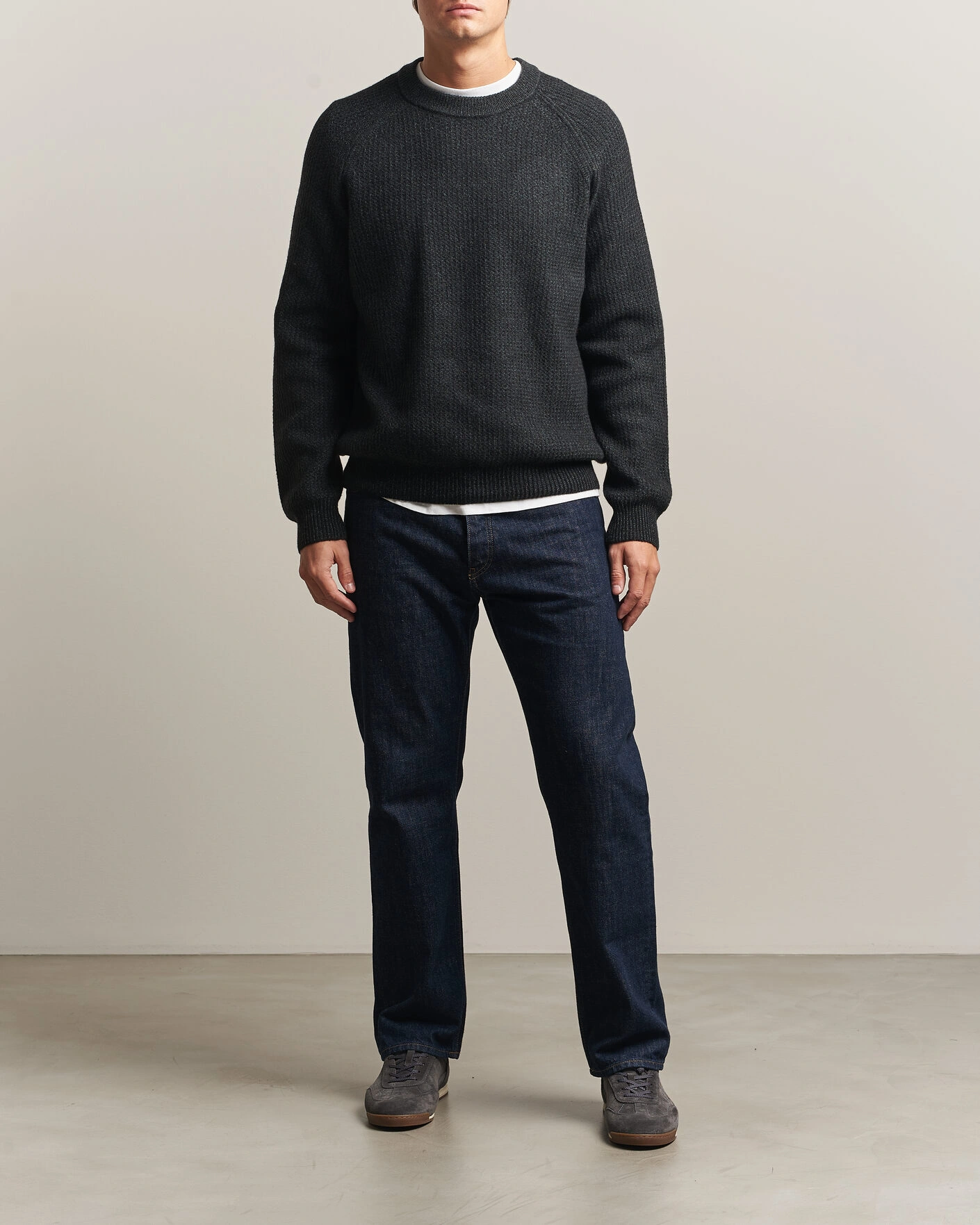 Herr | Tröjor | BOSS ORANGE | Kepler Wool Knitted Sweater Black