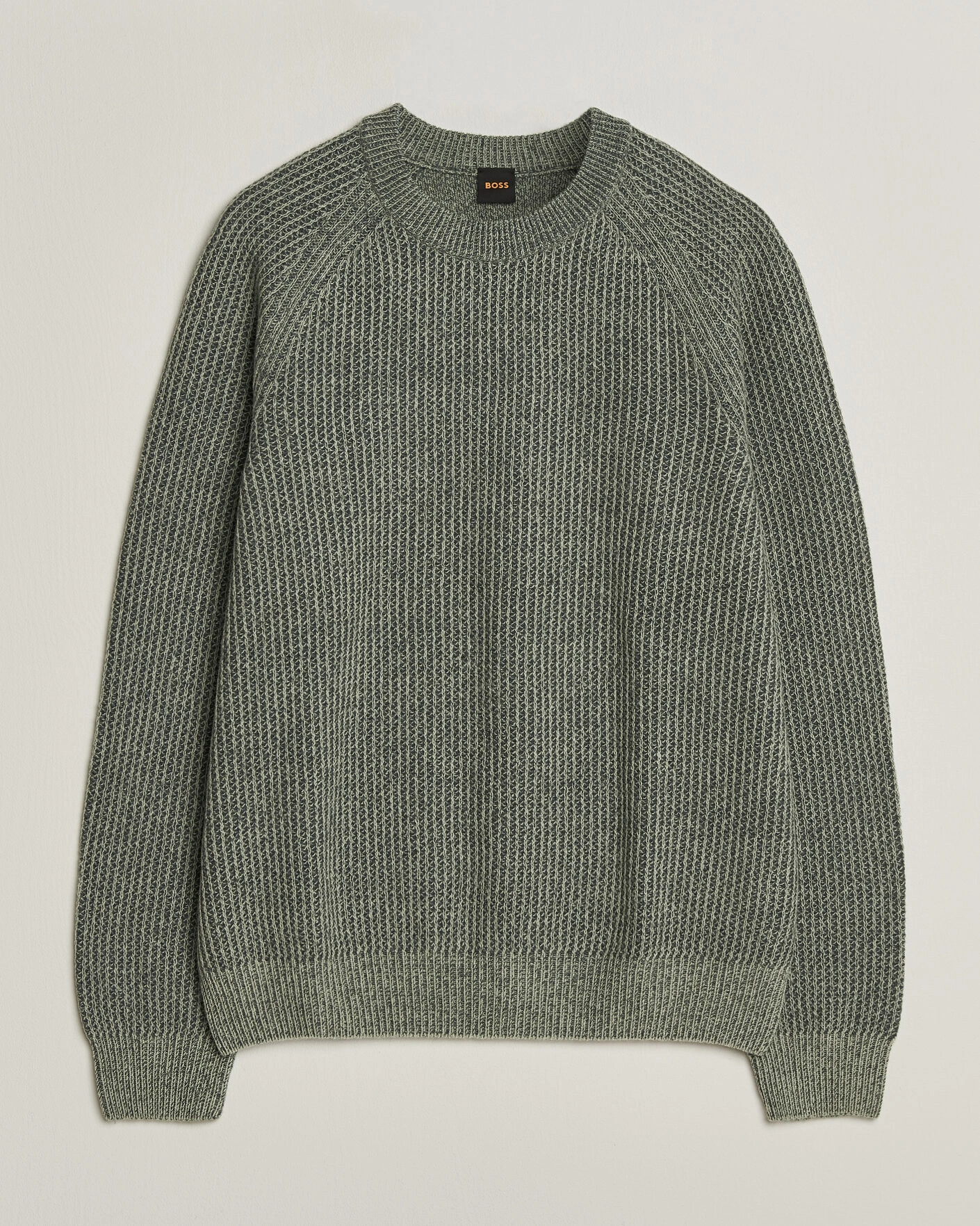 Herr | Tröjor | BOSS ORANGE | Kepler Wool Knitted Sweater Open Green