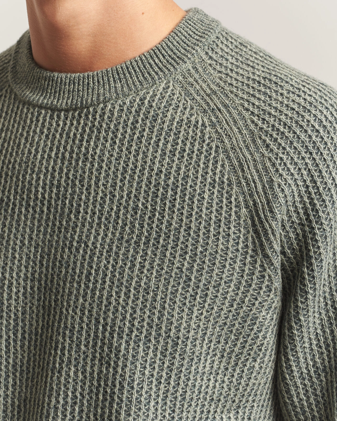 Herr | Tröjor | BOSS ORANGE | Kepler Wool Knitted Sweater Open Green