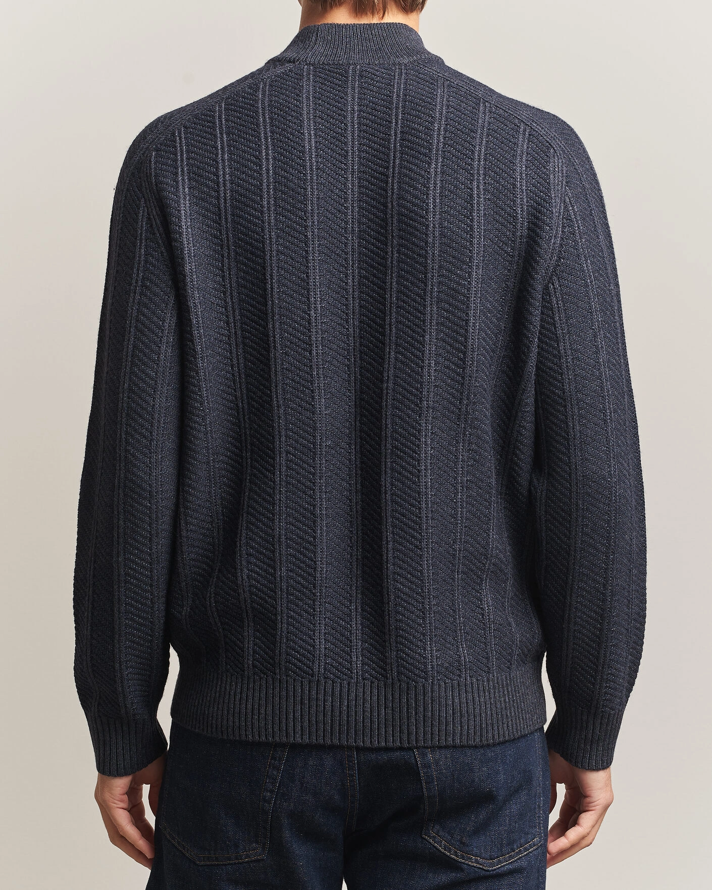 Herr | Tröjor | BOSS ORANGE | Katoolo Wool/Cotton Knitted Turtleneck Dark Blue