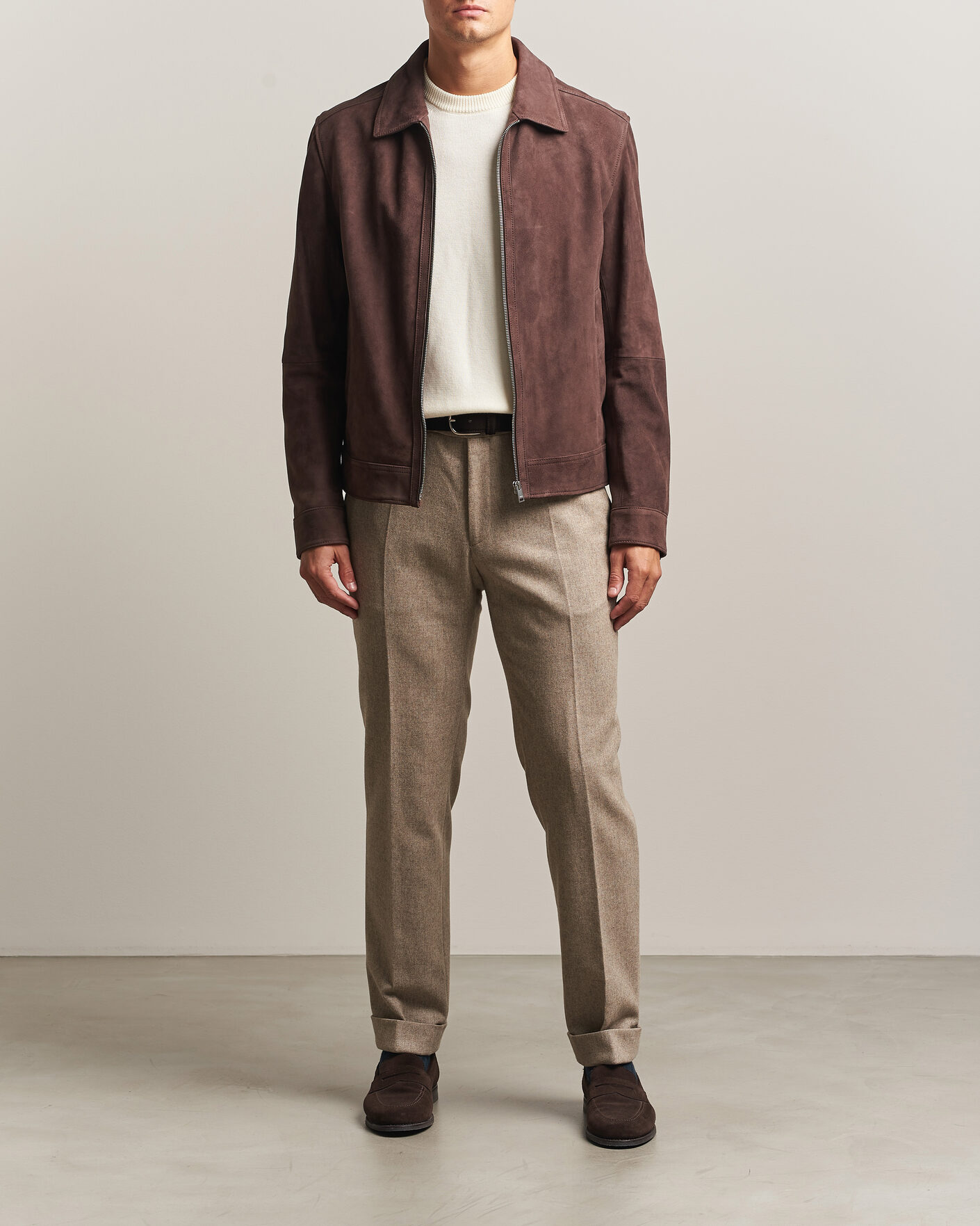 Herr | Jackor | BOSS BLACK | Malbano Suede Jacket Dark Brown