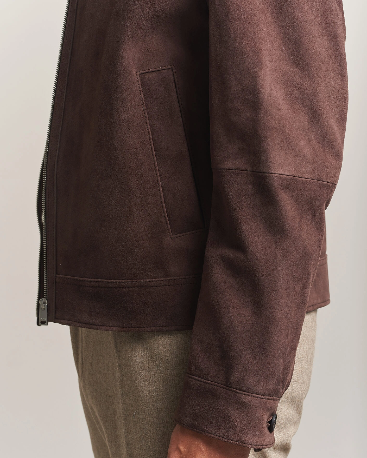 Herr | Jackor | BOSS BLACK | Malbano Suede Jacket Dark Brown
